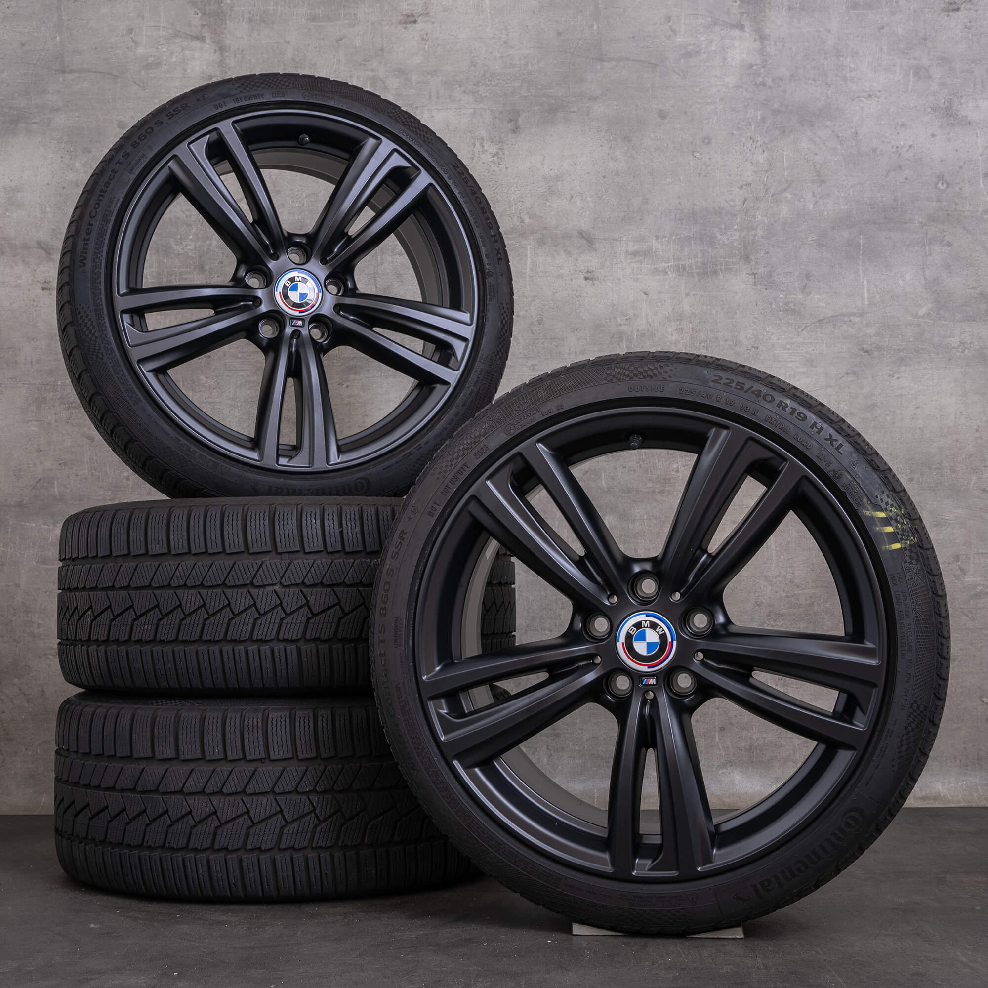 Original BMW 3er 4er Felgen 19 Zoll F30 F31 F32 F33 F36 Gran Coupe Sommerräder Styling 442 M 7852493 7852494 schwarz matt