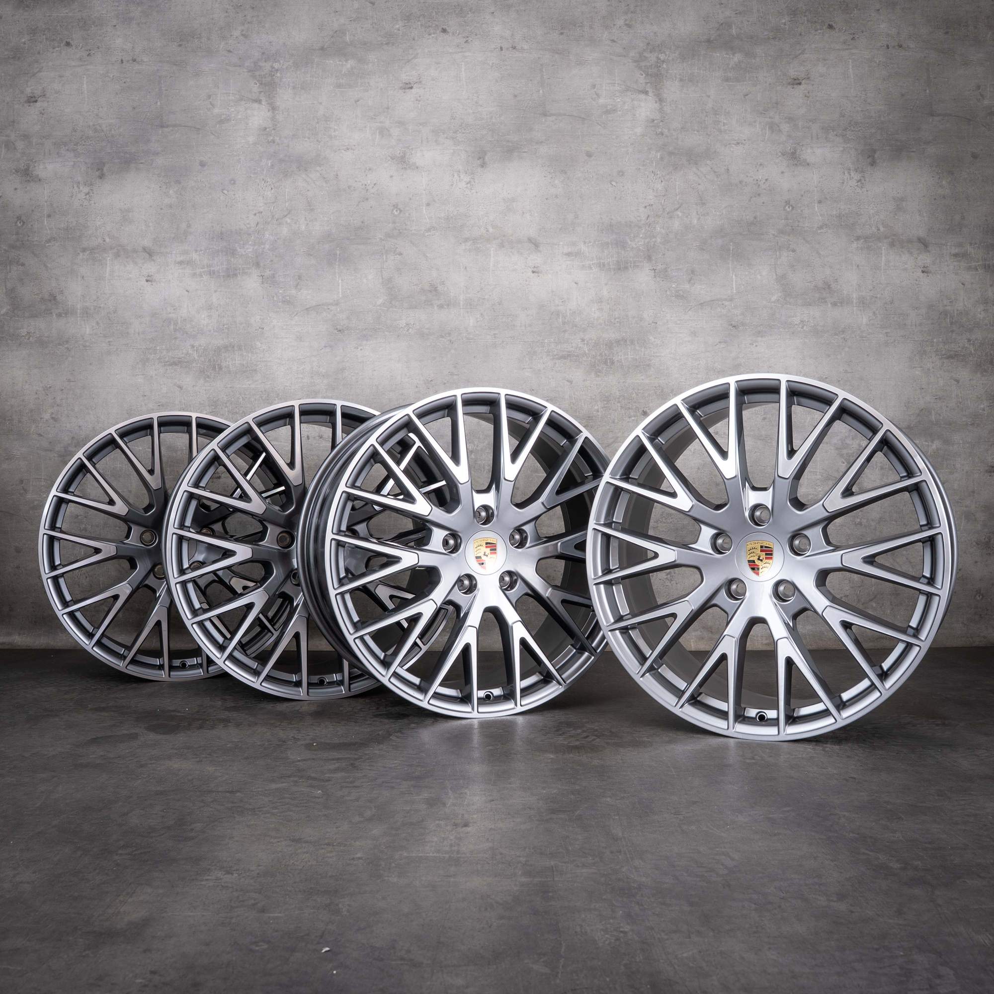 Jante originale Porsche Panamera 976 Turbo S GTS 4 4S hibrid de 21 inch 976601025AA 976601025AB Design exclusiv argintiu platinat, diamantate NOU