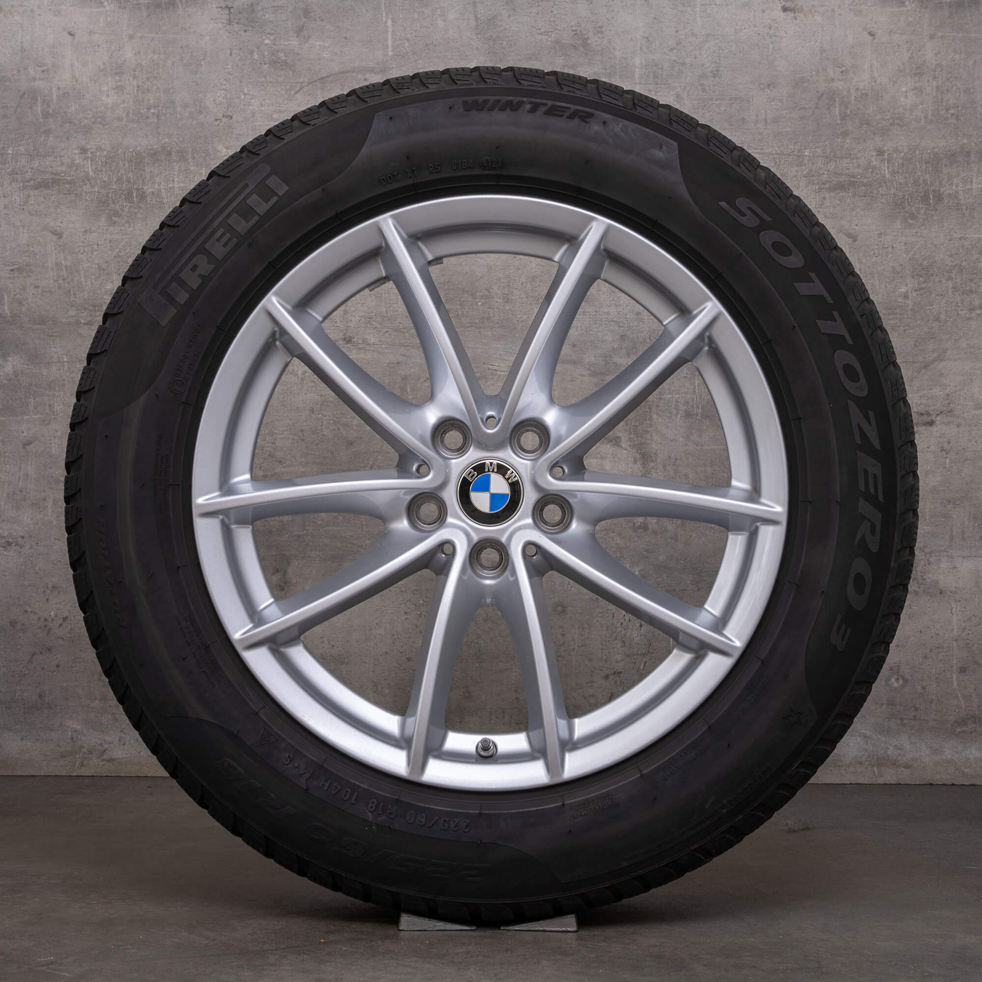 Originale BMW X3 X4 ruote invernali OEM 18 pollici G01 G02 cerchi styling 617 6880047 argento
