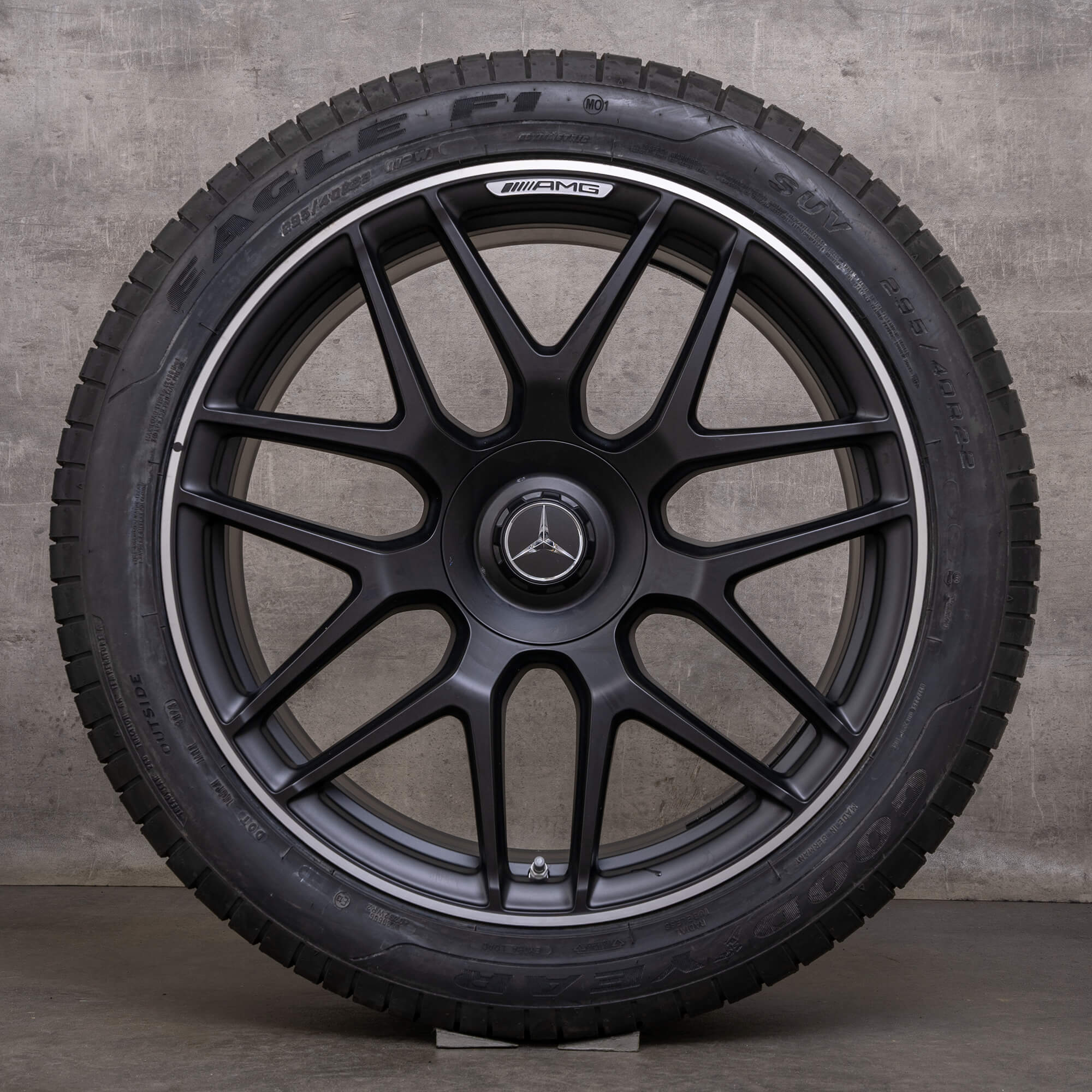 Originele Mercedes Benz G-Klasse G 63 AMG wielen 22 inch W465 W463A zomerwielen A4634012000 zwarte velg glanzend gedraaid NIEUW