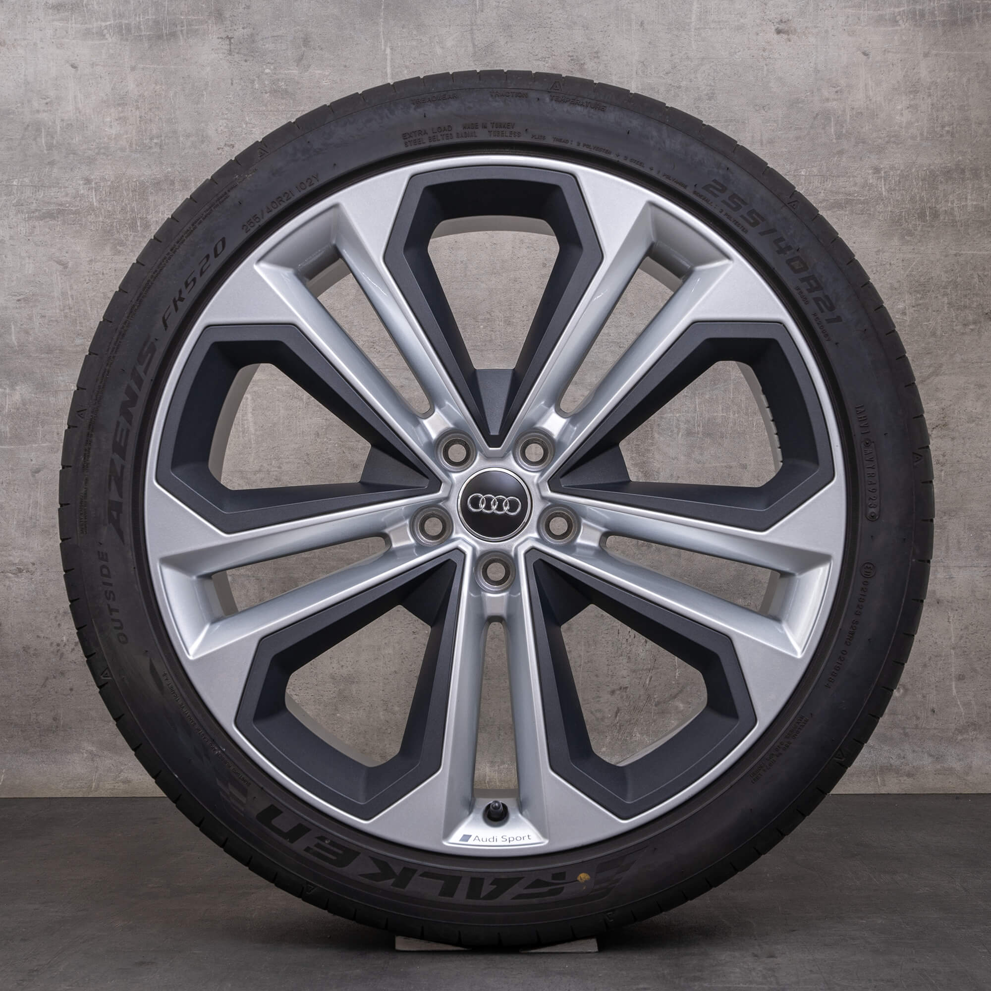 Originale Audi Q5 SQ5 felger 21 tommers FY sommerhjul 80A601025AS sølv titan polert