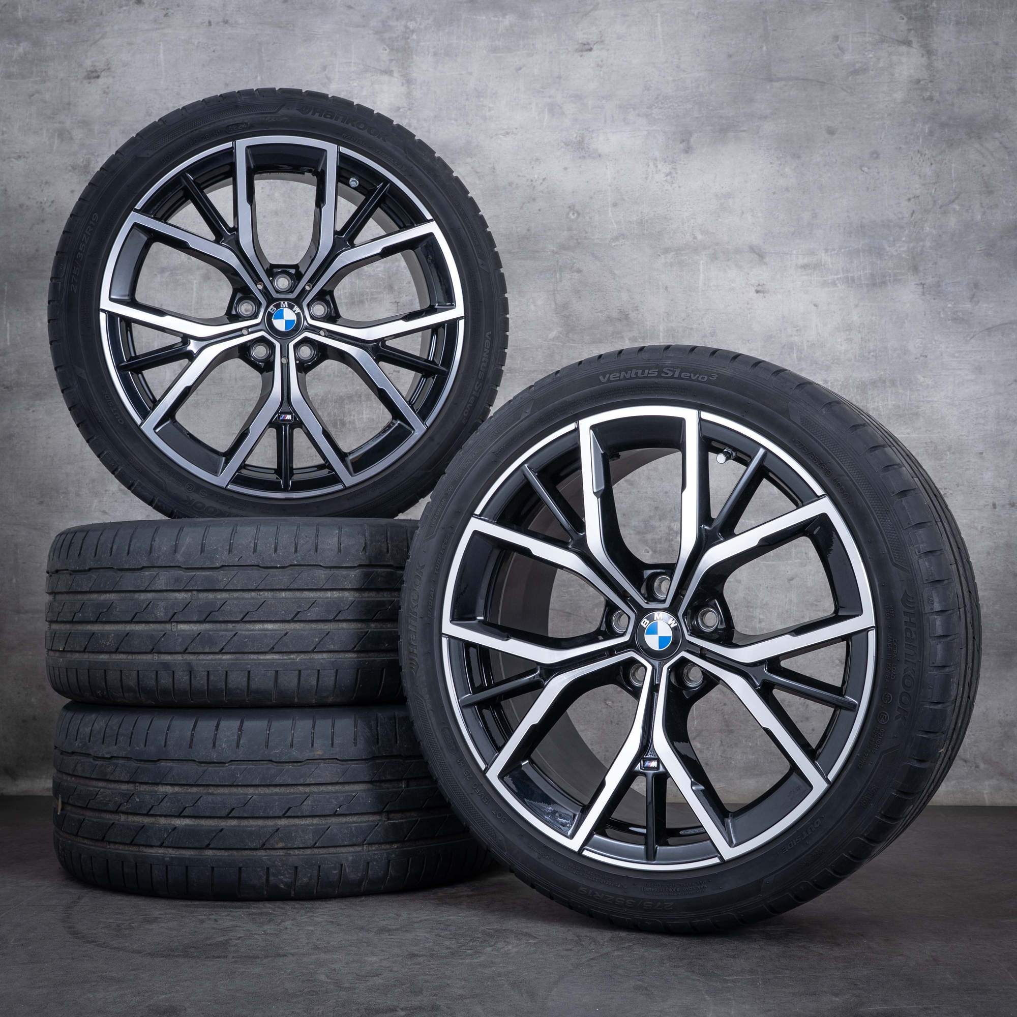 Orijinal BMW 5 Series jantlar 19 inç G30 G31 yaz jant lastik stili 845 8747234 8747235 siyah diamond tornalanmış