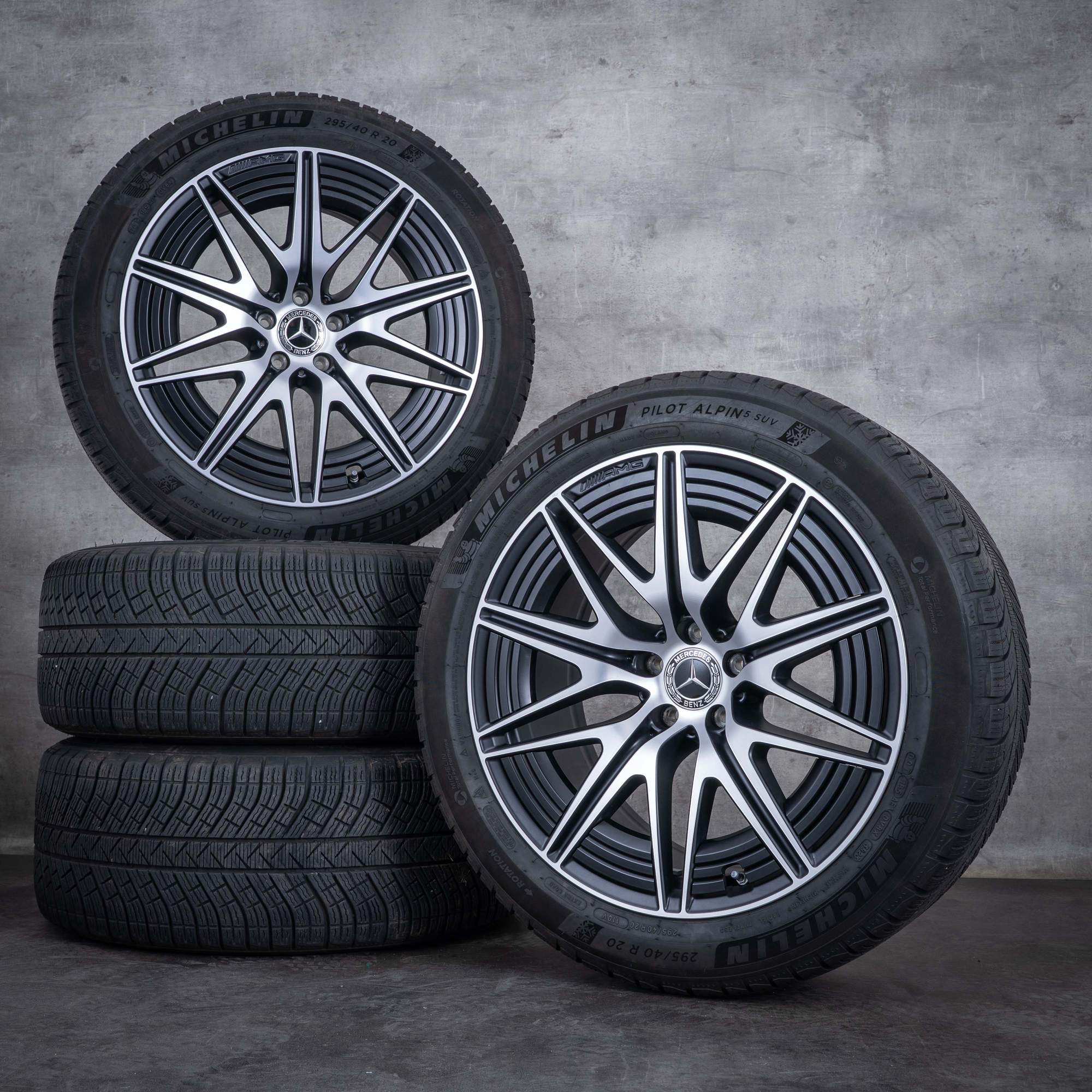 Original Mercedes Benz GLC 43 63 AMG Winterräder 20 Zoll X254 C254 Felgen A2544016800 A2544011300 schwarz matt glanzgedreht