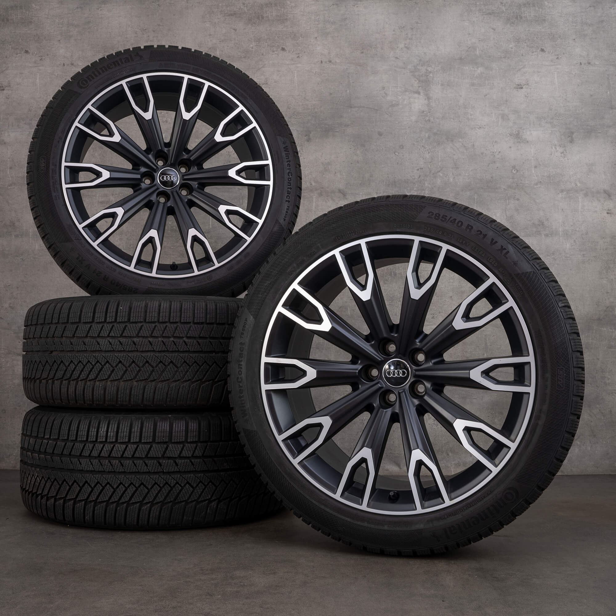 Original Audi Q7 SQ7 Winterräder 21 Zoll 4M Felgen Talea Design 4M0071491 schwarz seidenmatt glanzgedreht