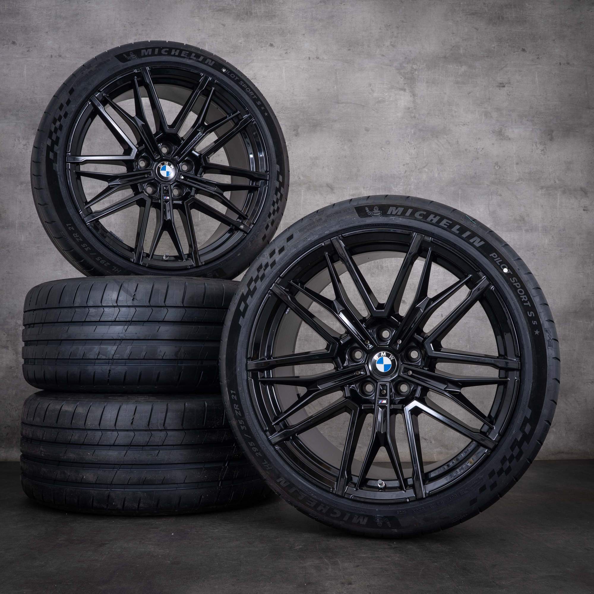 Originale BMW M5-felger 20–21 tommer G90 G99 sommerhjul Styling 951 M 7884272 7884273 jet black