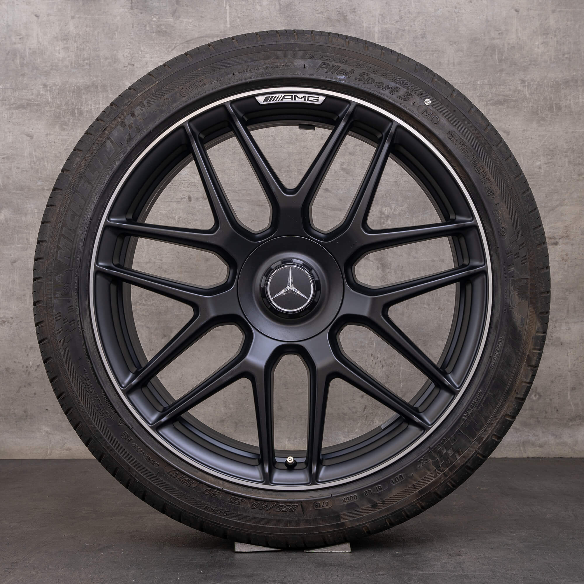 Orijinal Mercedes Benz S-Serisi S63 S65 AMG Jantlar 20 inç W222 C217 Yaz Jant Lastik A2224014200 A2224014300 siyah mat parlak kaplama