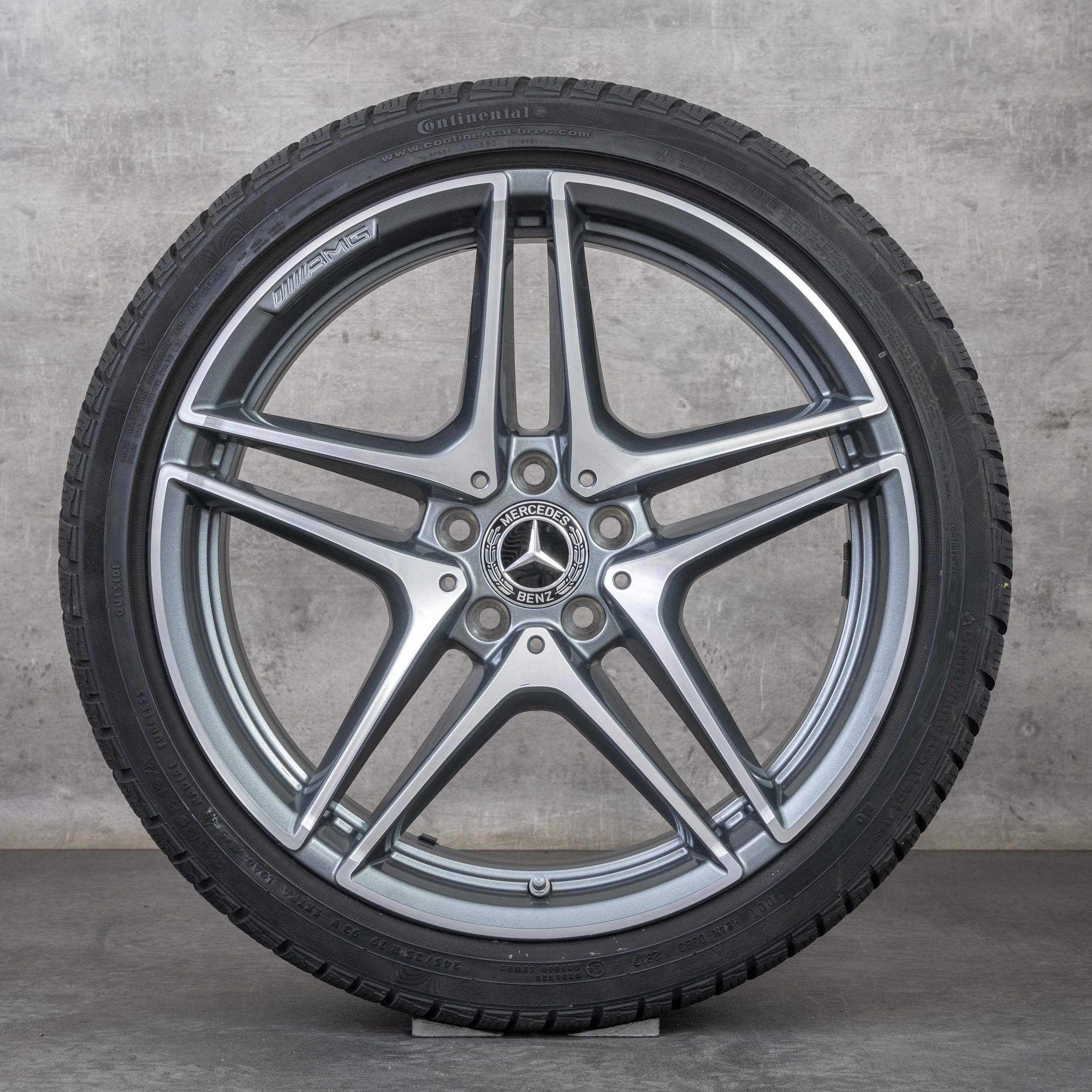 Originalní letní kola Mercedes Benz Třídy C C63 & S AMG 19" W205 S205 A2054011900 A2054012000 himalaya šedá lesklá soustružená