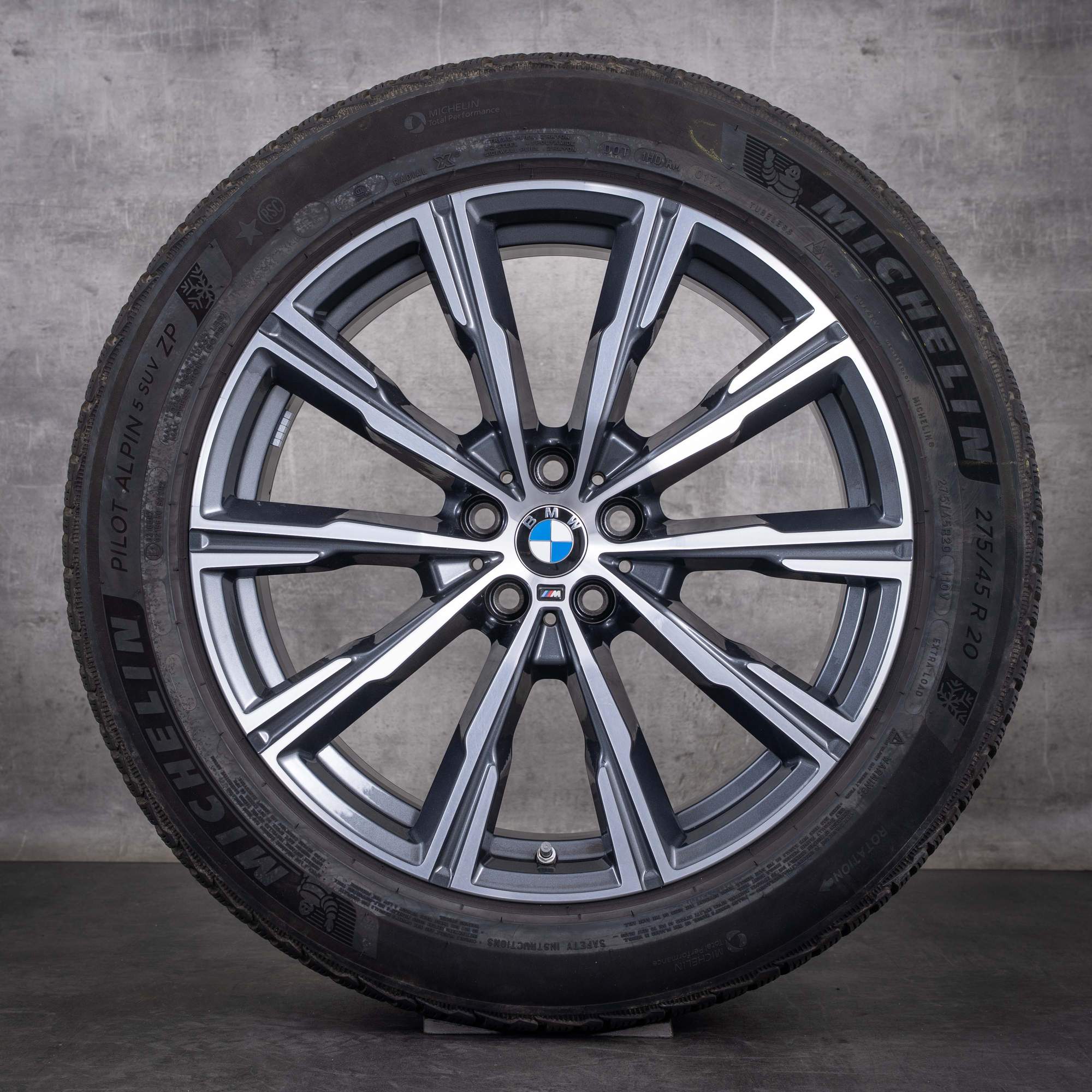 Ruote invernali originali BMW X5 X6 da 20 pollici G05 G06 modello Styling 740 M codice 8071996 colore Orbit Grey finitura diamantata
