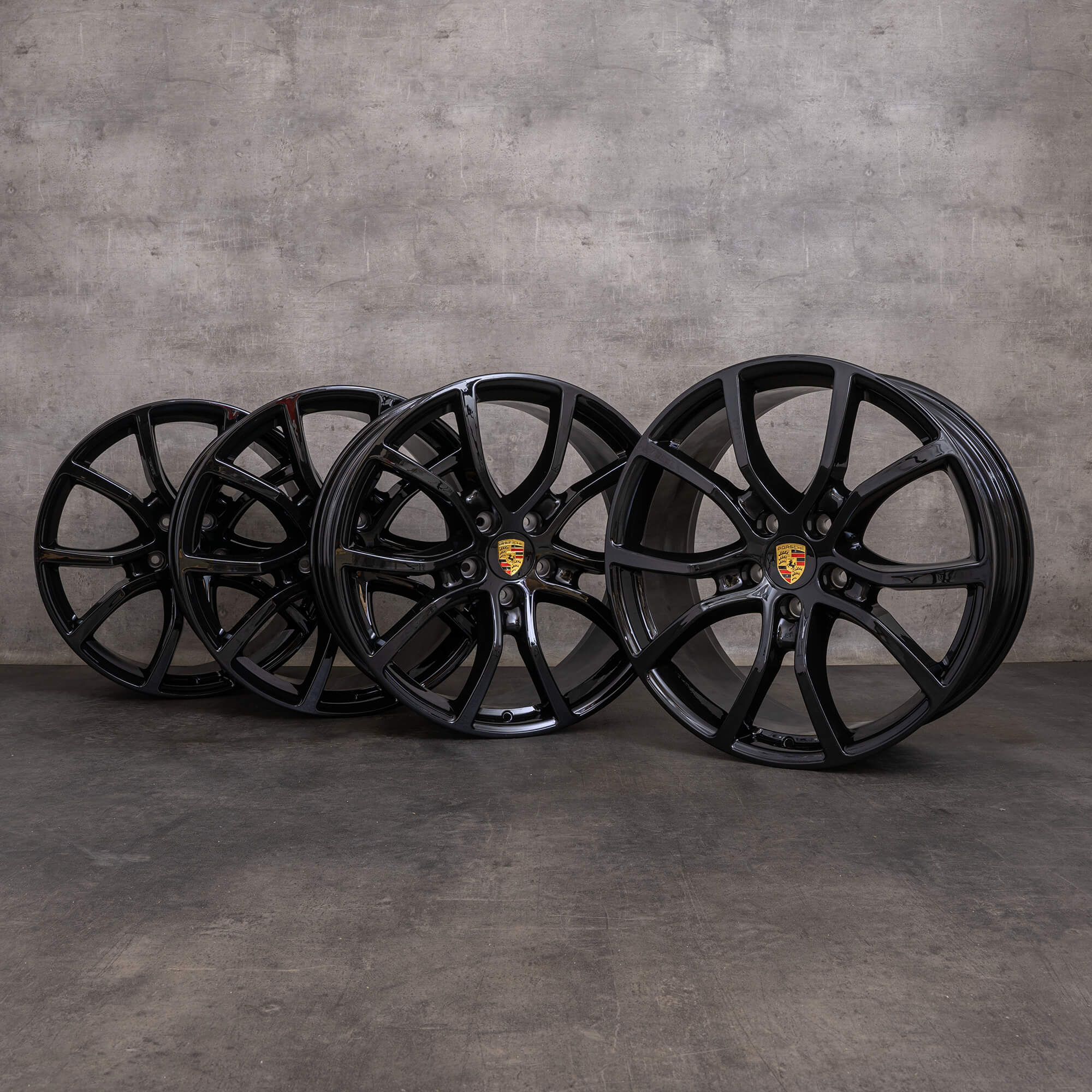 Jantes d'origine Porsche Cayenne 9YA 21 pouces 9Y0601025DB 9Y0601025DC noir brillant NEUF