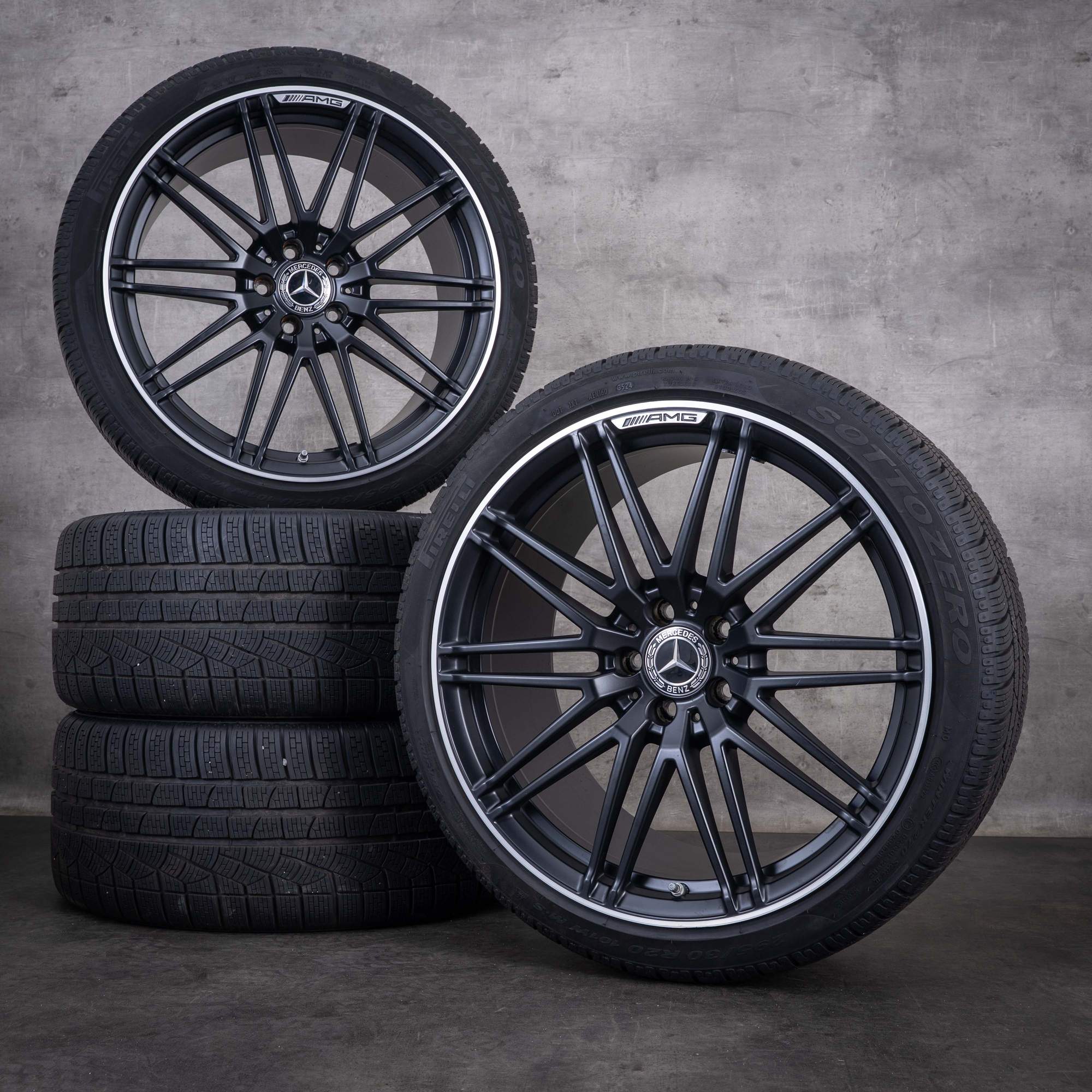 Alkuperäiset Mercedes-Benz AMG GT GTS GTC -talvirenkaat 19 20 tuumaa C190 R190 -vanteet A1904013100 A1904013300 mattamusta diamond cut