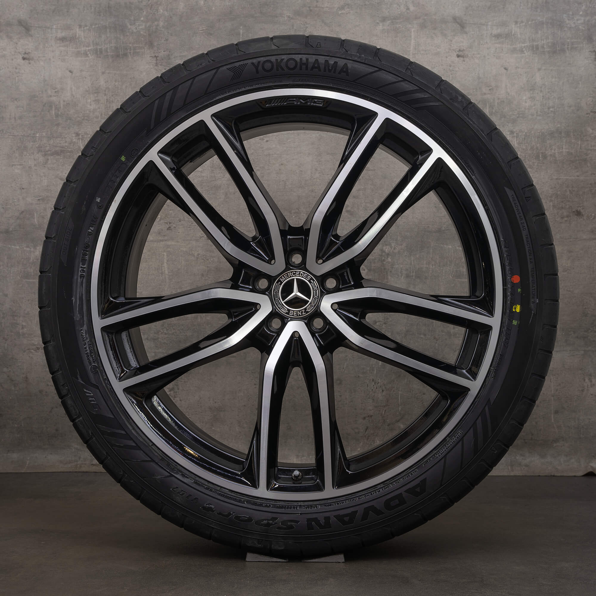 OEM Mercedes Benz GLS AMG rims 23 inch X167 summer wheels A1674017700 A1674017800 black high-gloss