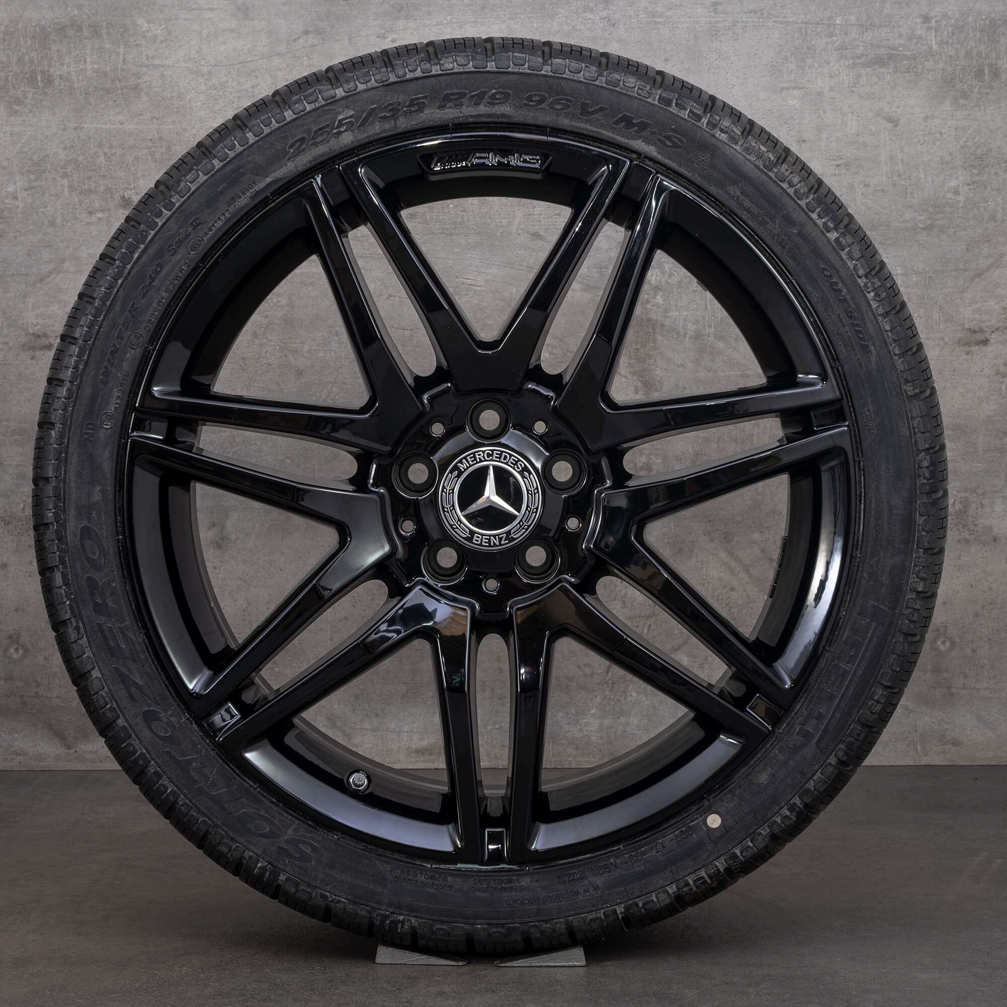 Orijinal Mercedes Benz E-Serisi AMG kış jant lastik 19 inç W212 S212 jantlar A2124014502 A2124014602 siyah parlak