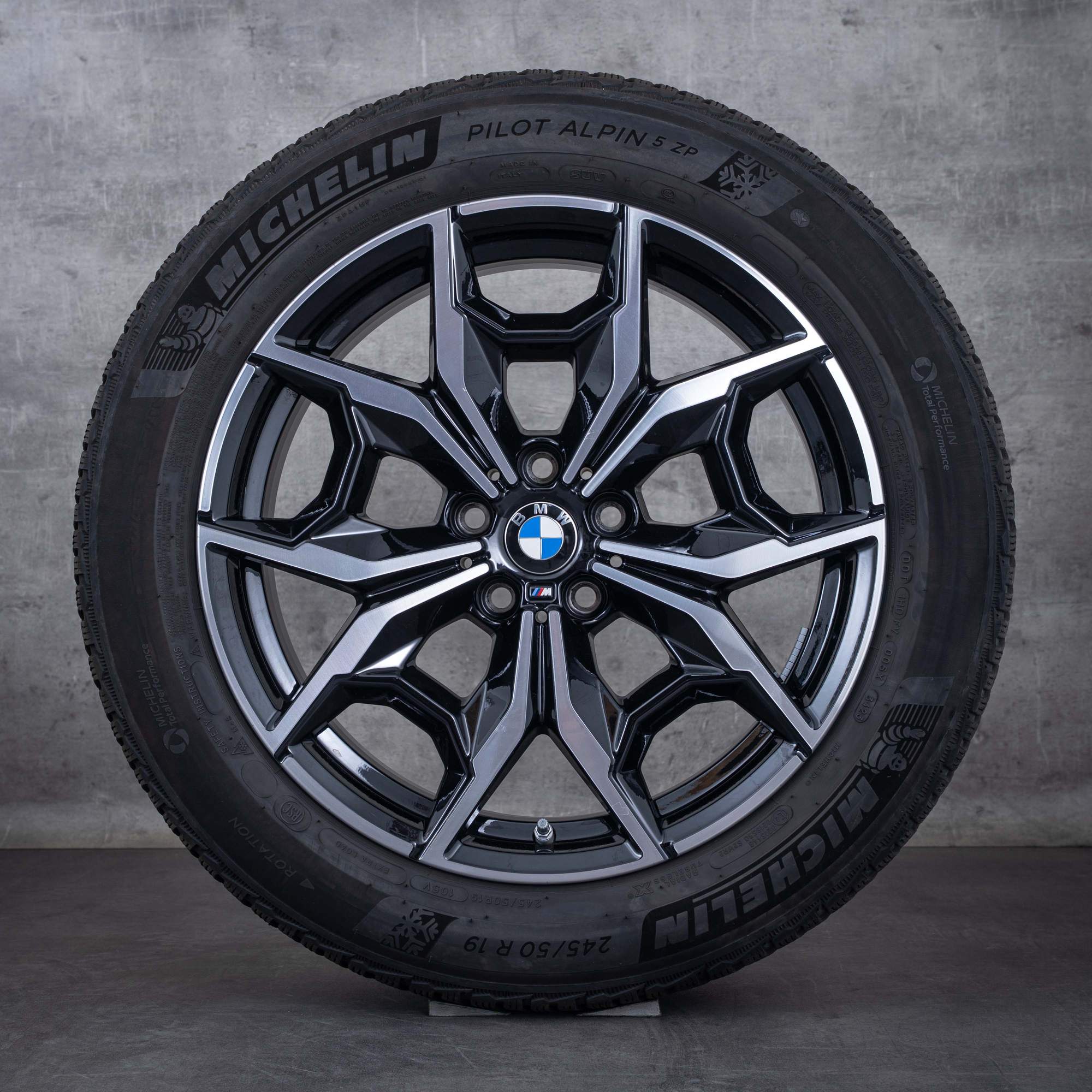 Oryginalał BMW X3 X4 felgi 19 cali G01 G02 koła letnie stylizacja 887 M 7916263 czarny polerowane toczone