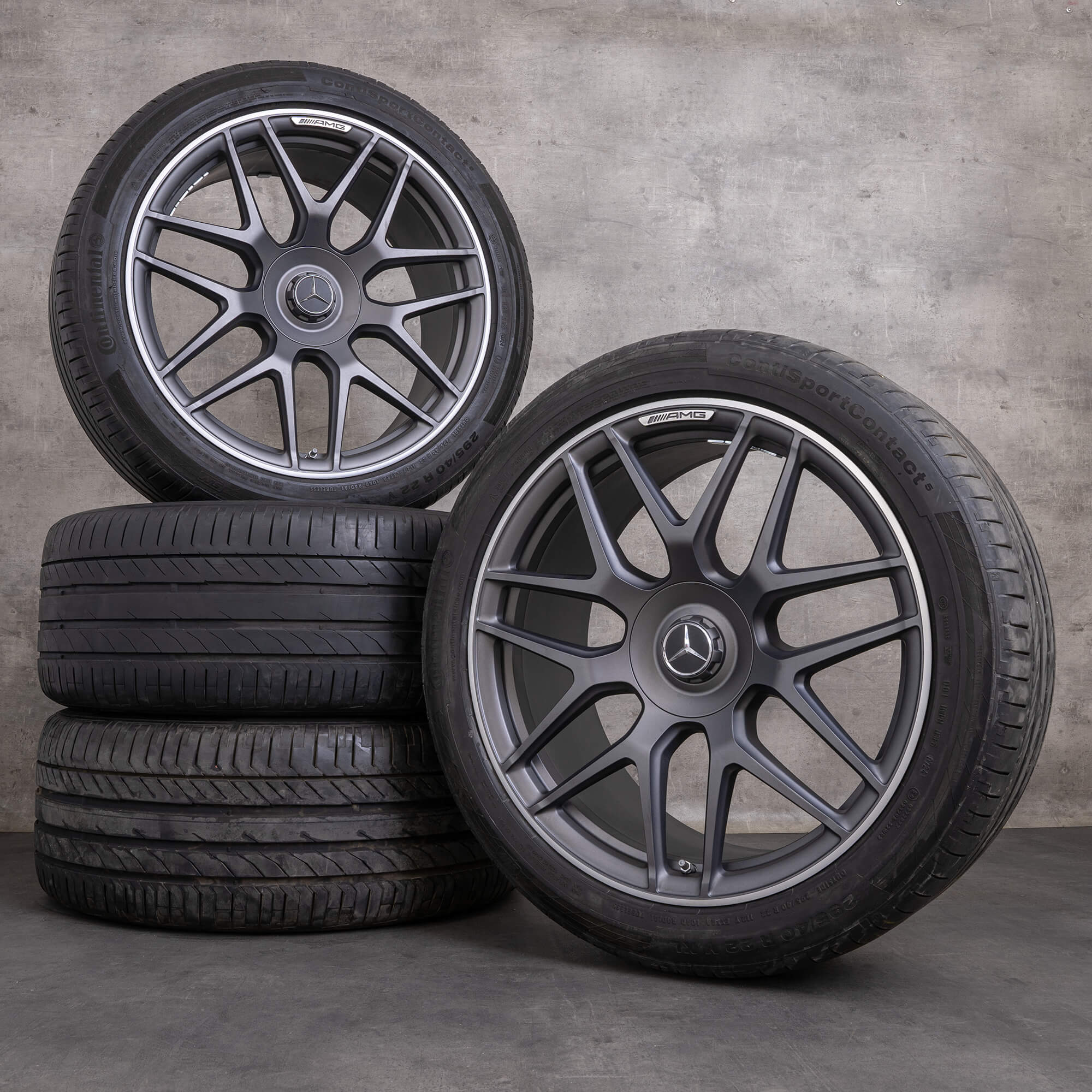 Llantas originales Mercedes Benz Clase G 63 AMG de 22 pulgadas W465 W463A llantas verano A4634012000 gris himalaya mate brillante torneado