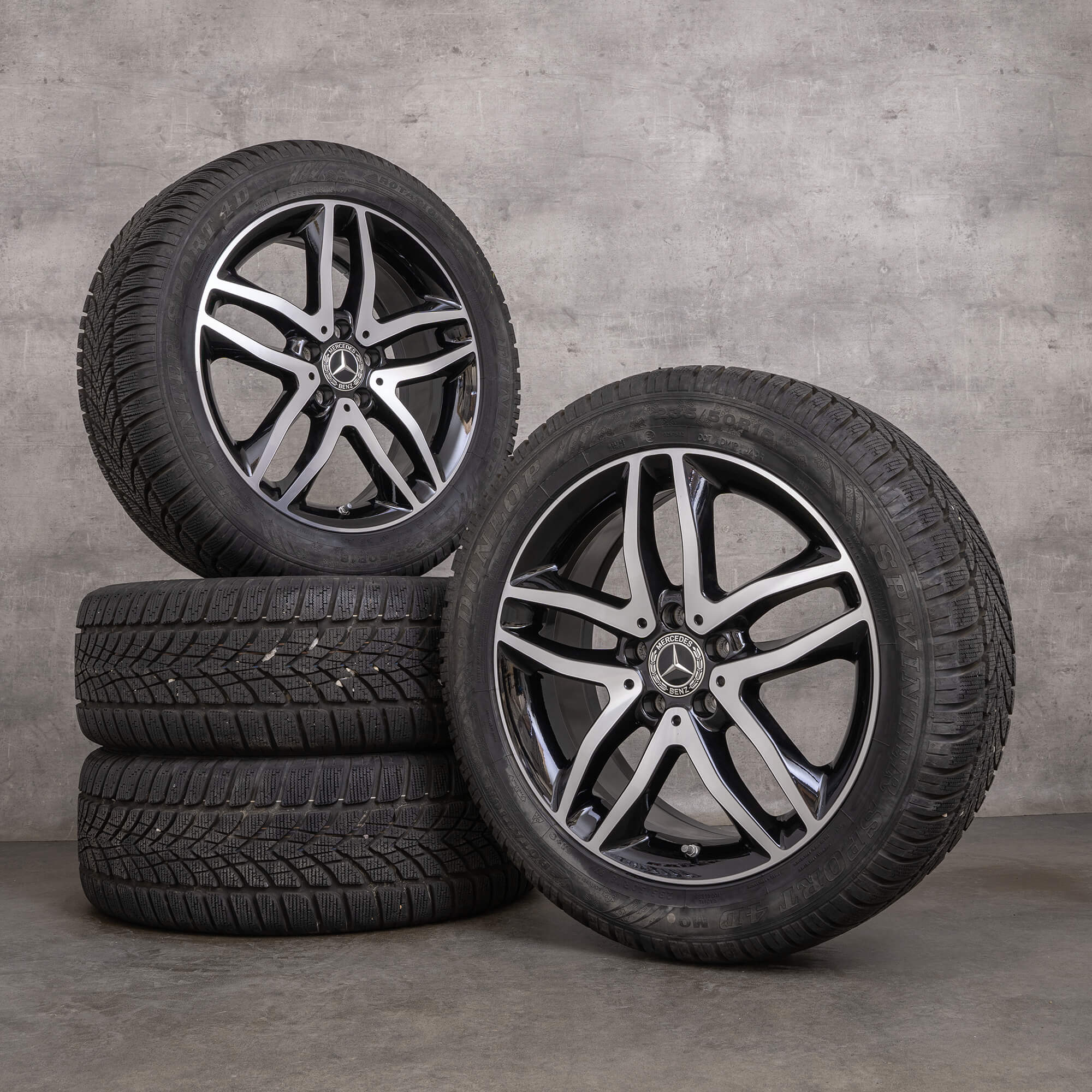 Original Mercedes Benz GLA Roues d'hiver 18 pouces X156 Jantes A1564010100 noir brillant