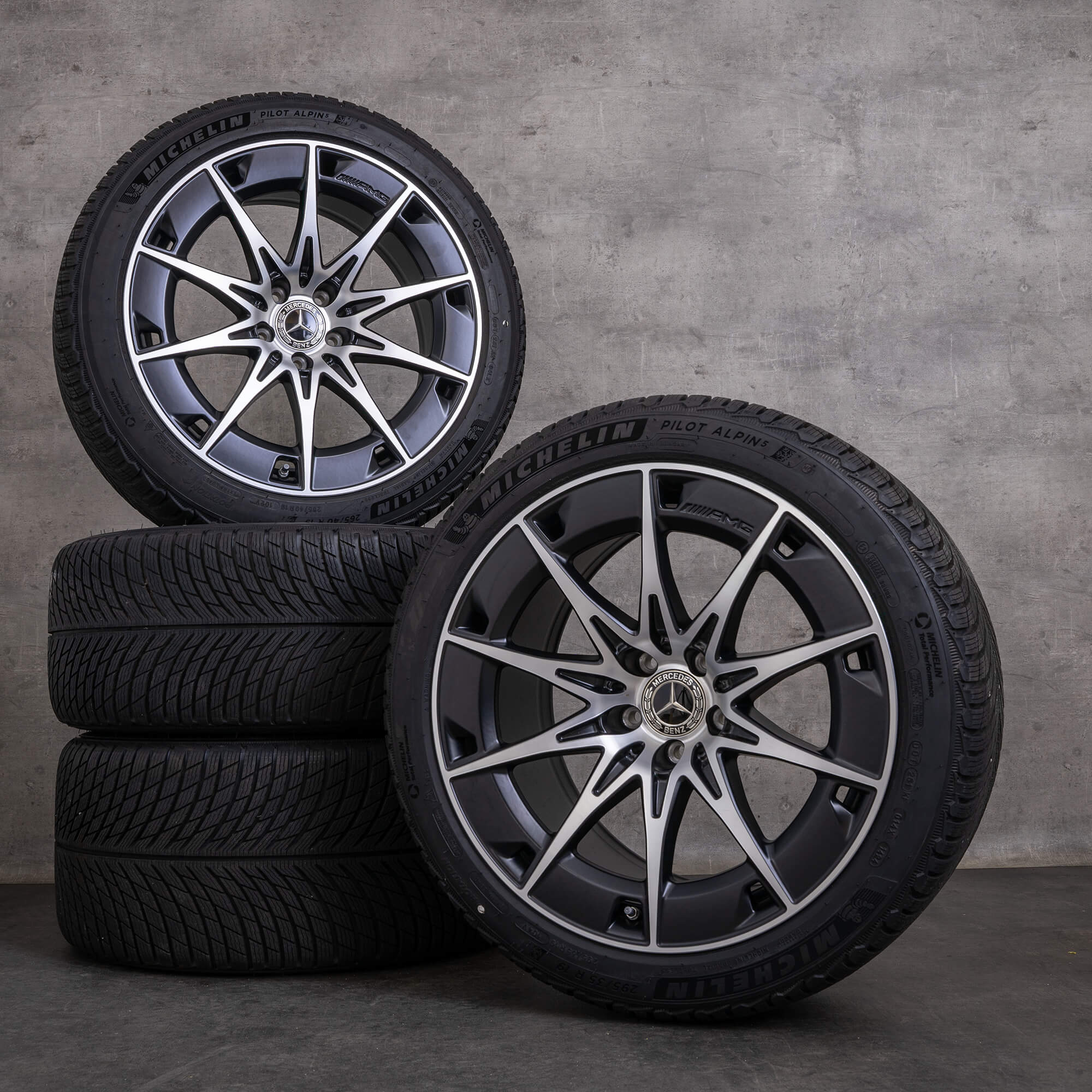 Llantas originales Mercedes Benz CLE 53 AMG 19 pulgadas C236 A236 ruedas de invierno A2364012700 A2364012800 negro mate pulido brillante