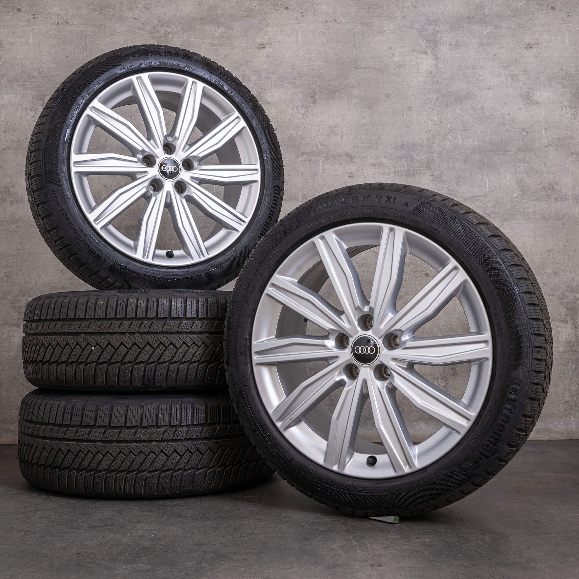 Original Audi A6 S6 jante vară 19 inch 4K C8 4K0601025M design dinamic argint lucios