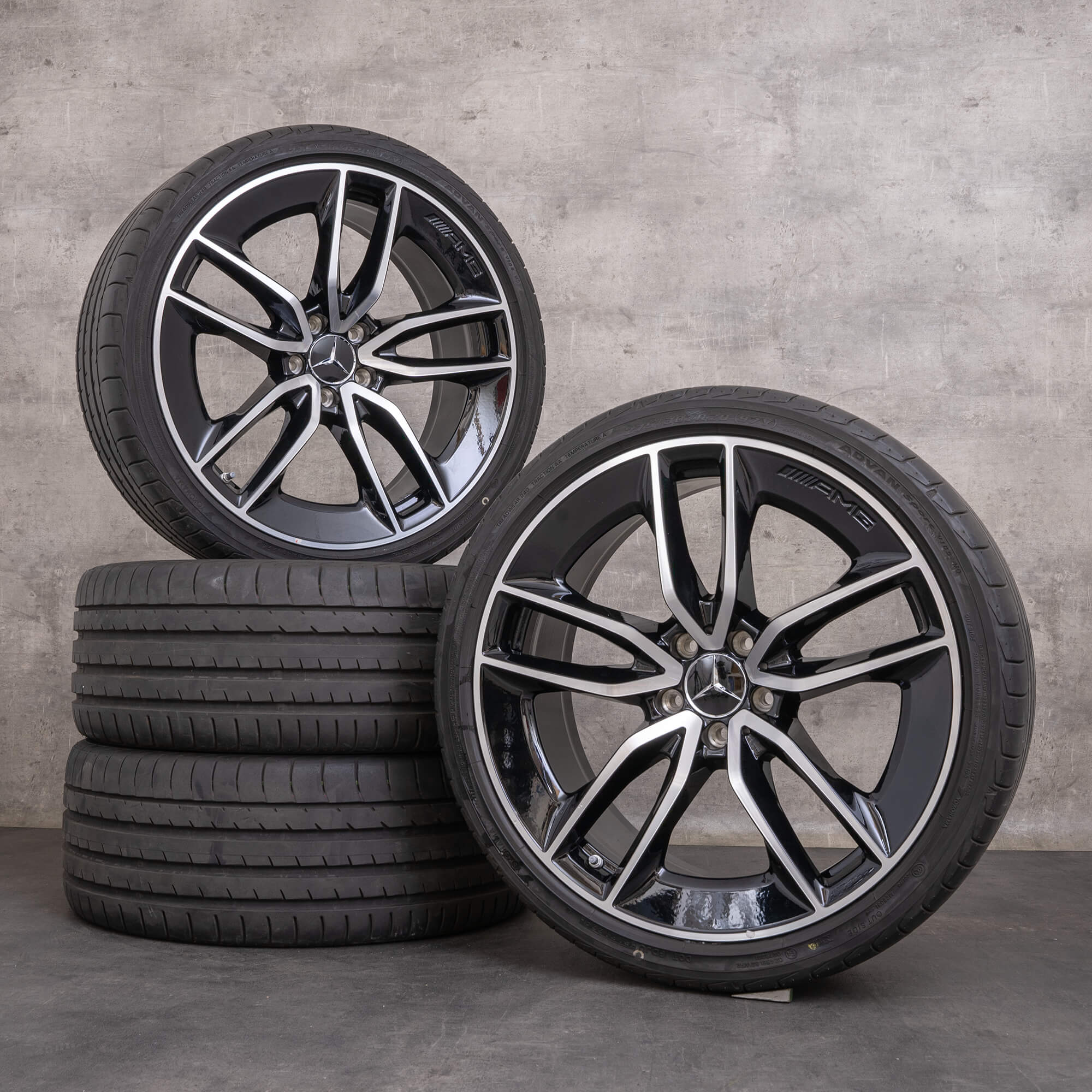 OEM Mercedes Benz CLS 53 AMG wheels 20 inch C257 4Matic Sommerrder A2574013100 A2574012200 black glossy turned