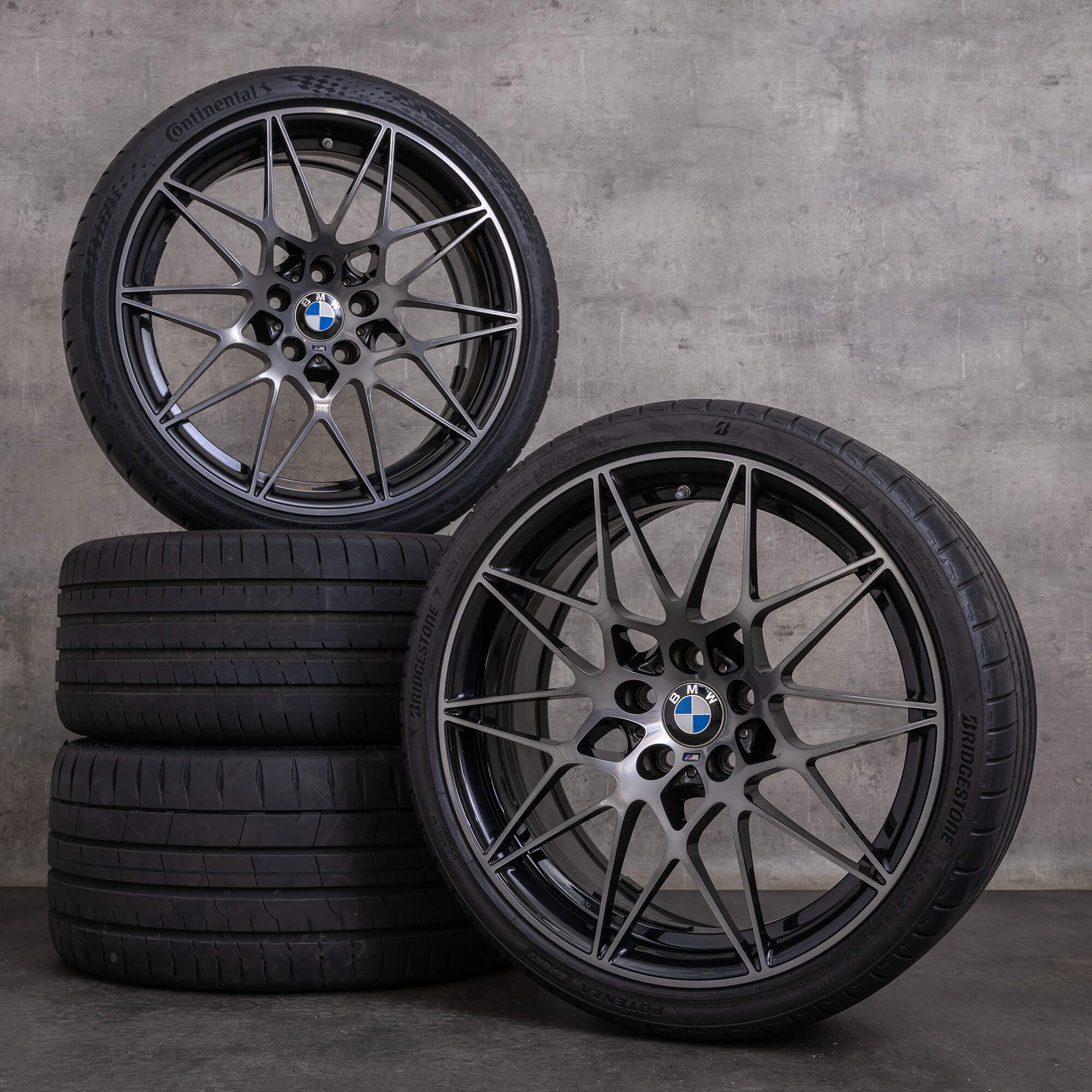 Jantes originais BMW M3 M4 de 20 polegadas F80 F82 F83 jantes verão styling 666 M 2287500 2287501 preto brilhante torneado