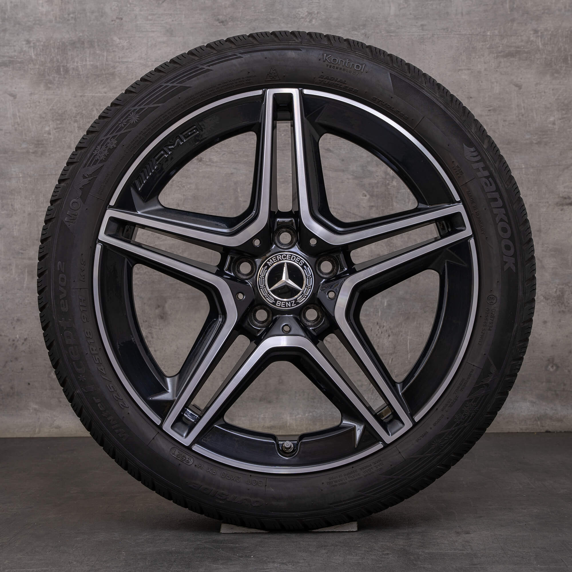 Orijinal Mercedes Benz A B Sınıfı CLA AMG kış jant lastik 18 inç W177 V177 W247 X118 C118 jantlar A1774011500 siyah parlak tornalanmış