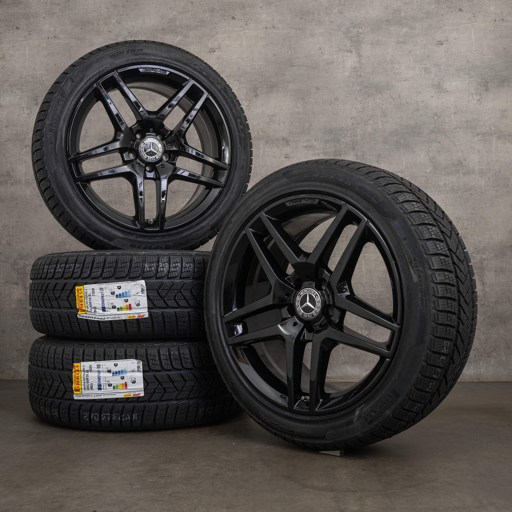 Originální zimni pneumatiky Mercedes Benz AMG třídy S 19 palcové disky W222 A217 C217 A2224010000 himalaya šedé lesklé soustružené
