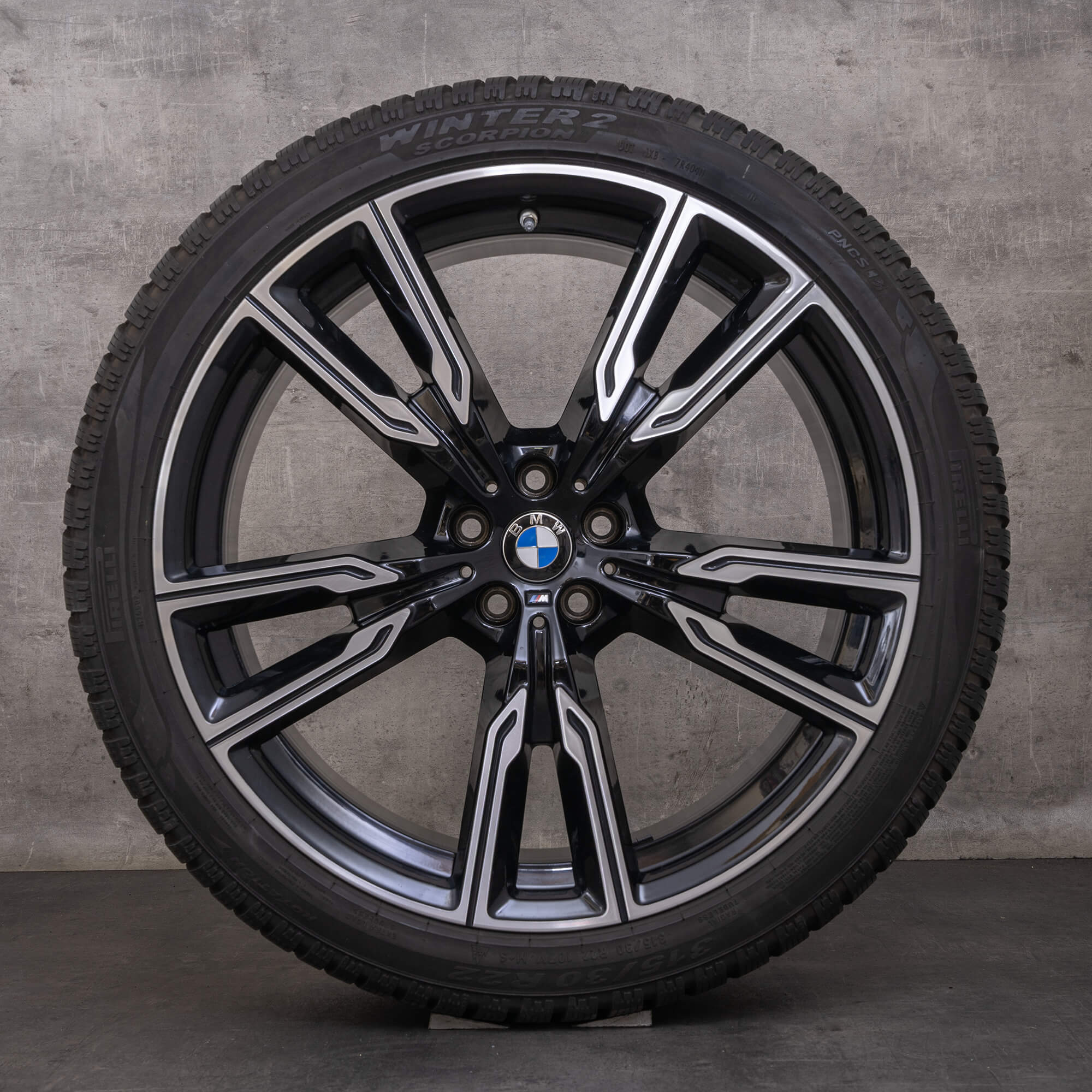 Originales BMW X5 X6 ruedas de invierno 22 pulgadas G05 G06 llantas estilo 747 M 6856025 6856026 negro brillante volvió