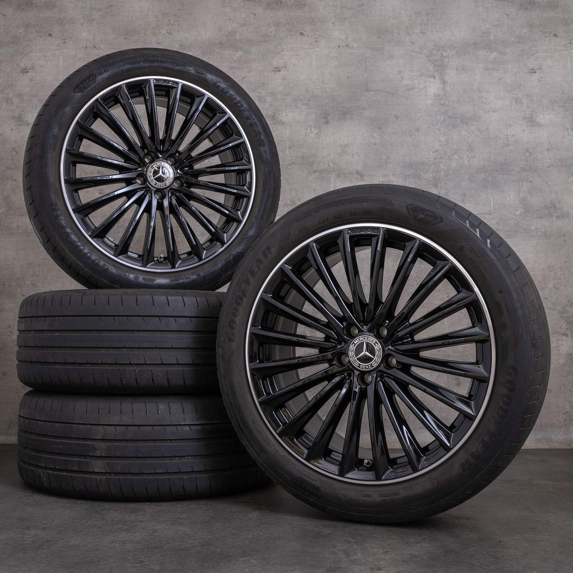 Orijinal Mercedes Benz GLC AMG jantlar 20 inç X254 C254 yaz jant lastik A2544010800 siyah parlak tornalı