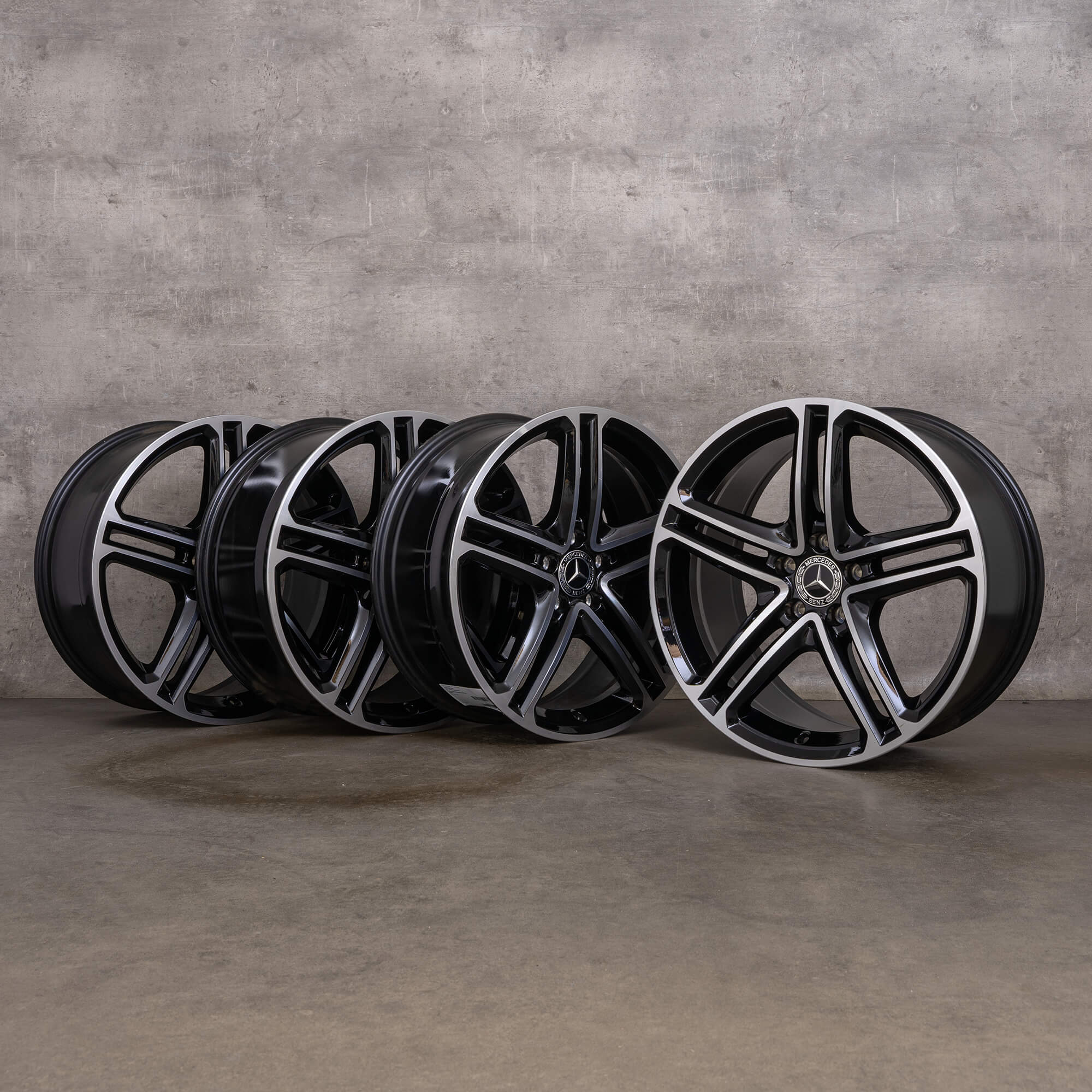 Originale Mercedes CLS fælge 19 tommer C257 A2574011200 A2574011300 sort blank drejet NYT