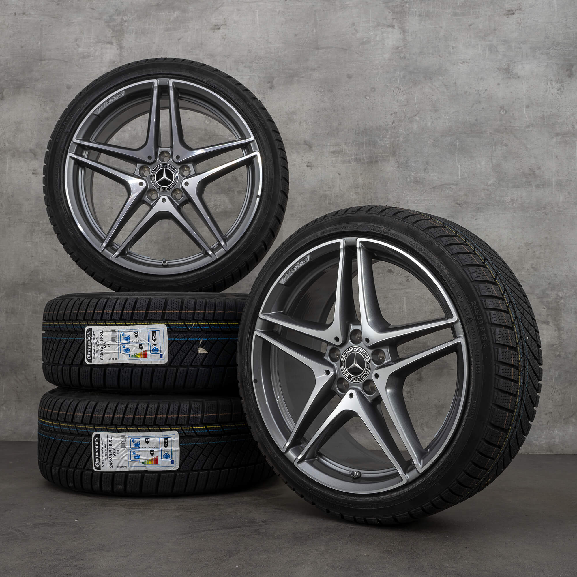 OEM Mercedes Benz C-Class C63 & S AMG snow tire packages 19 inch W205 ...