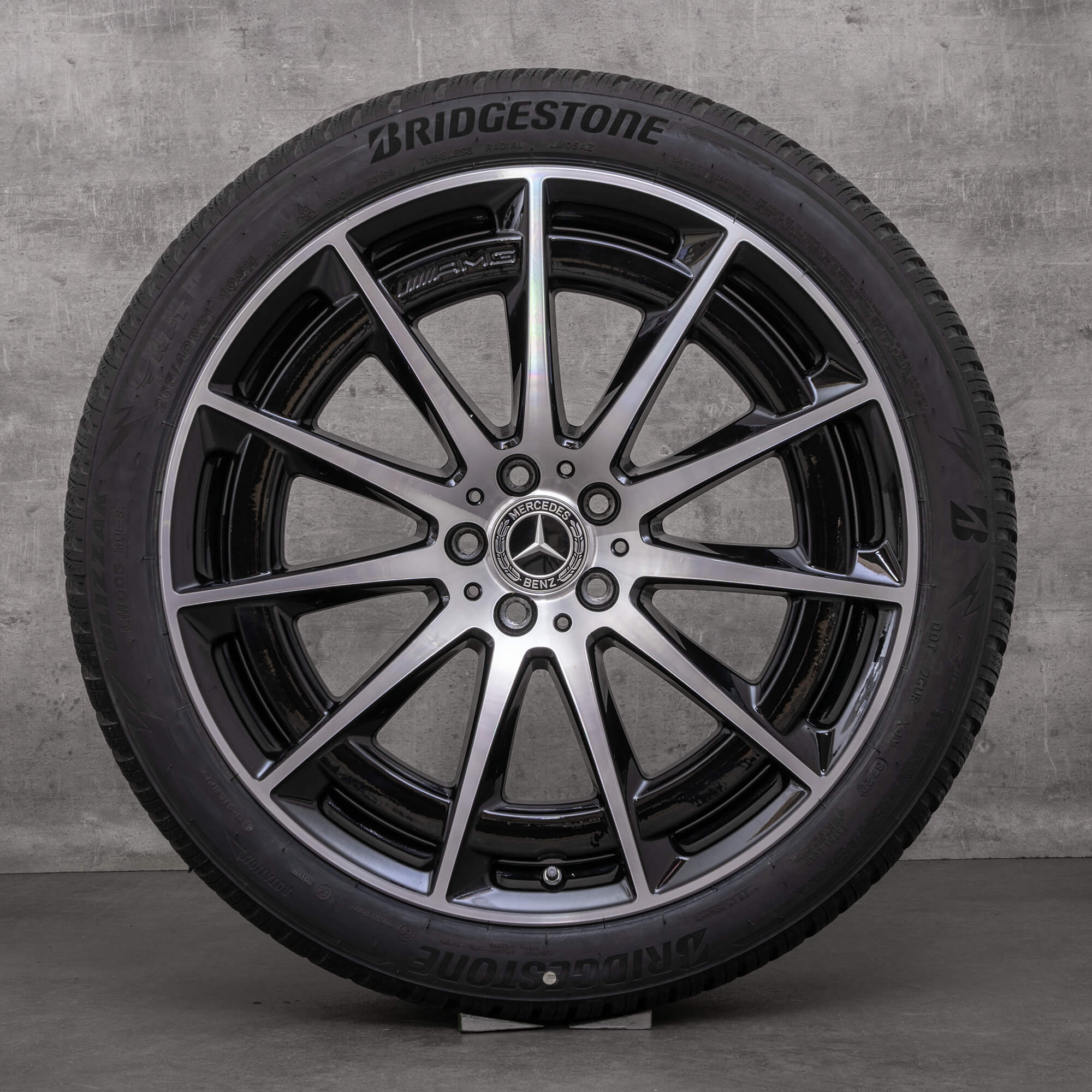 Llantas originales Mercedes Benz EQS 53 4Matic AMG de 21 pulgadas V297 llantas verano A2974011400 negro brillante torneado