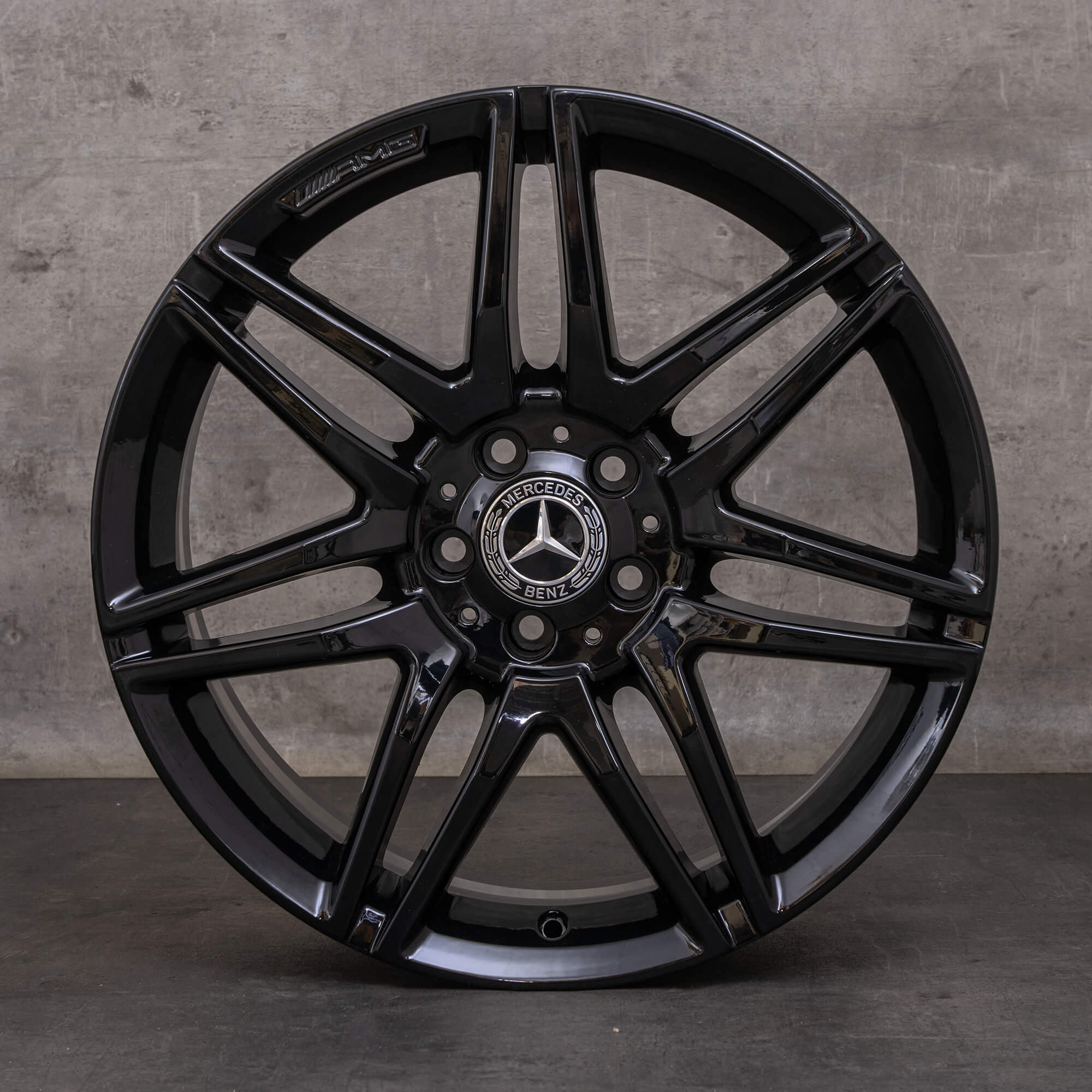 Oryginał Mercedes Benz Klasa E AMG felgi 19 cali W212 S212 A2124014502 A2124014602 czarny błyszczący