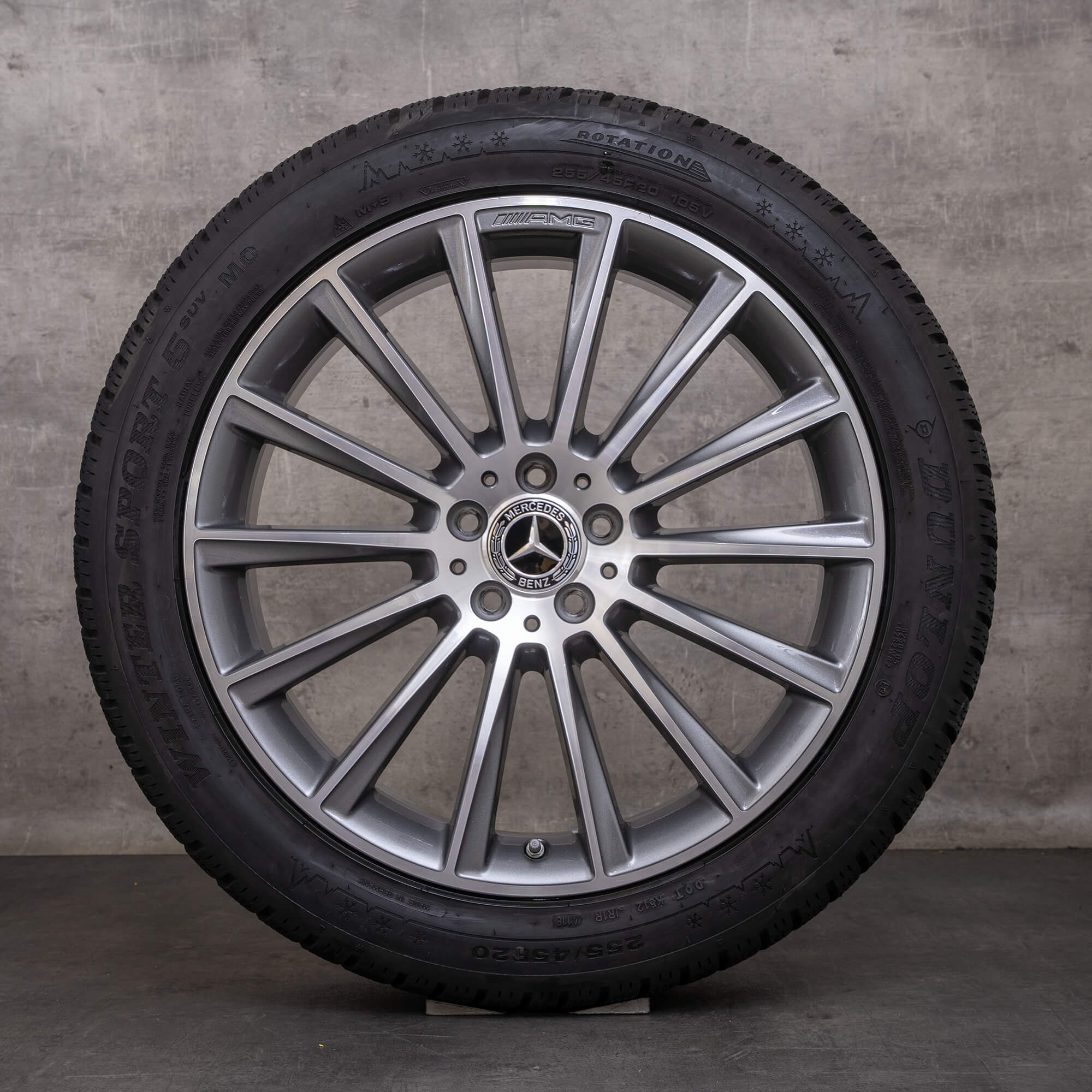 Oryginalne koła zimowe Mercedes Benz GLC AMG 20 cali X253 C253 Felgi A2534011900 himalaya szary polerowane