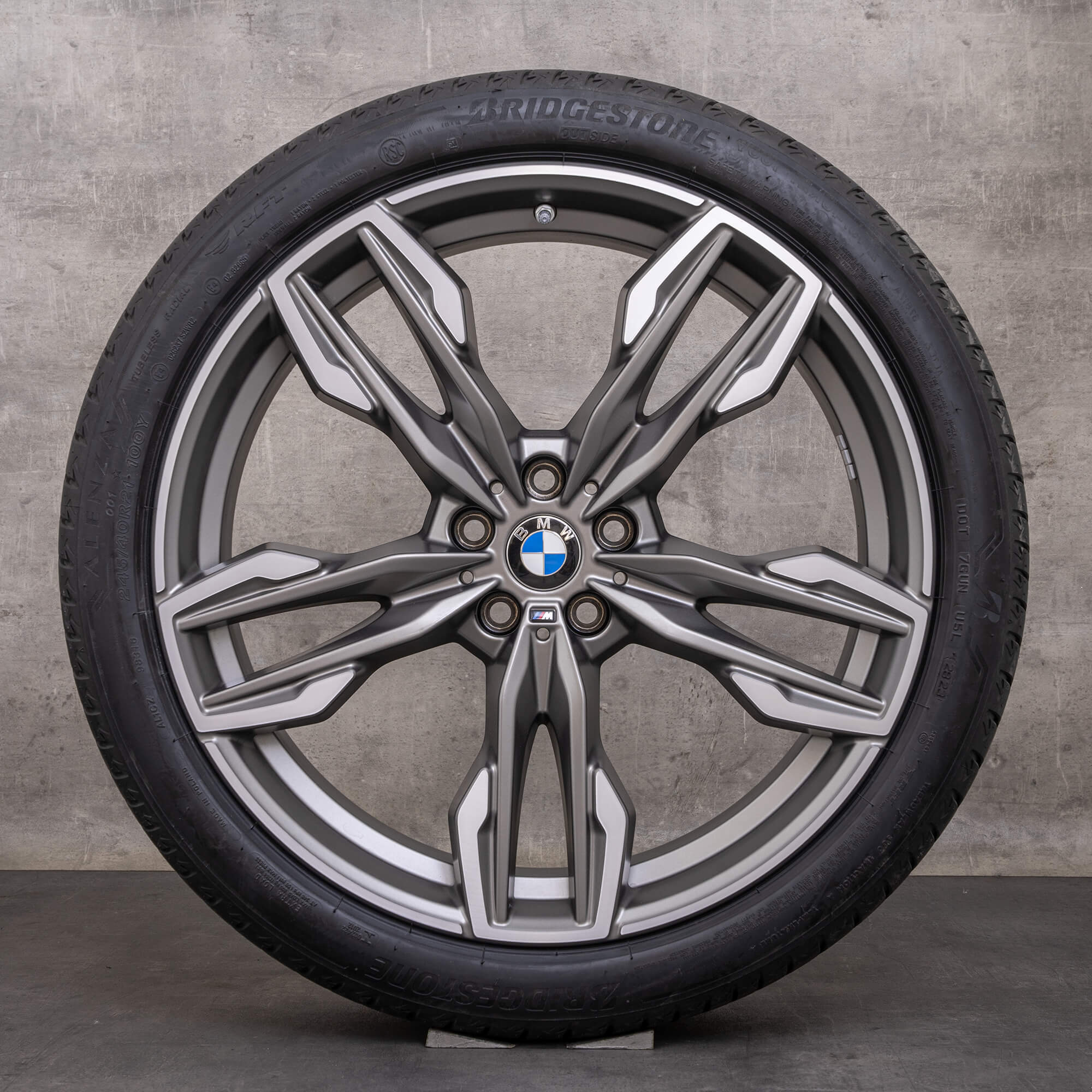 Originele BMW X3 X4 velgen 21 inch G01 G02 zomerwielen styling 718 M 8053455 8053456 titanium mat glanzend gedraaid