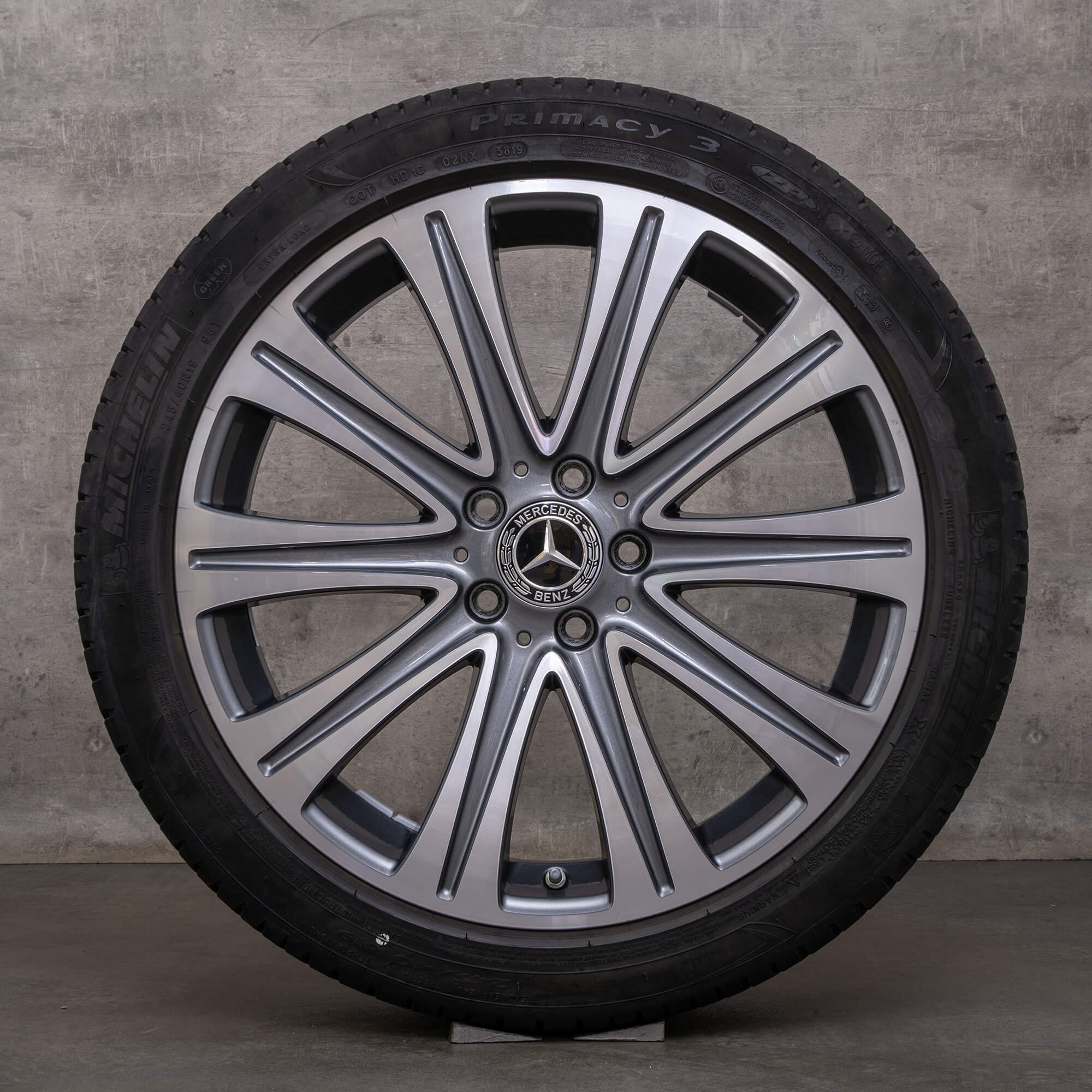 Llantas originales Mercedes Benz Clase E de 19 pulgadas W213 S213 C238 A238 llantas verano A2134010500 A2134010600 gris himalaya torneado brillante