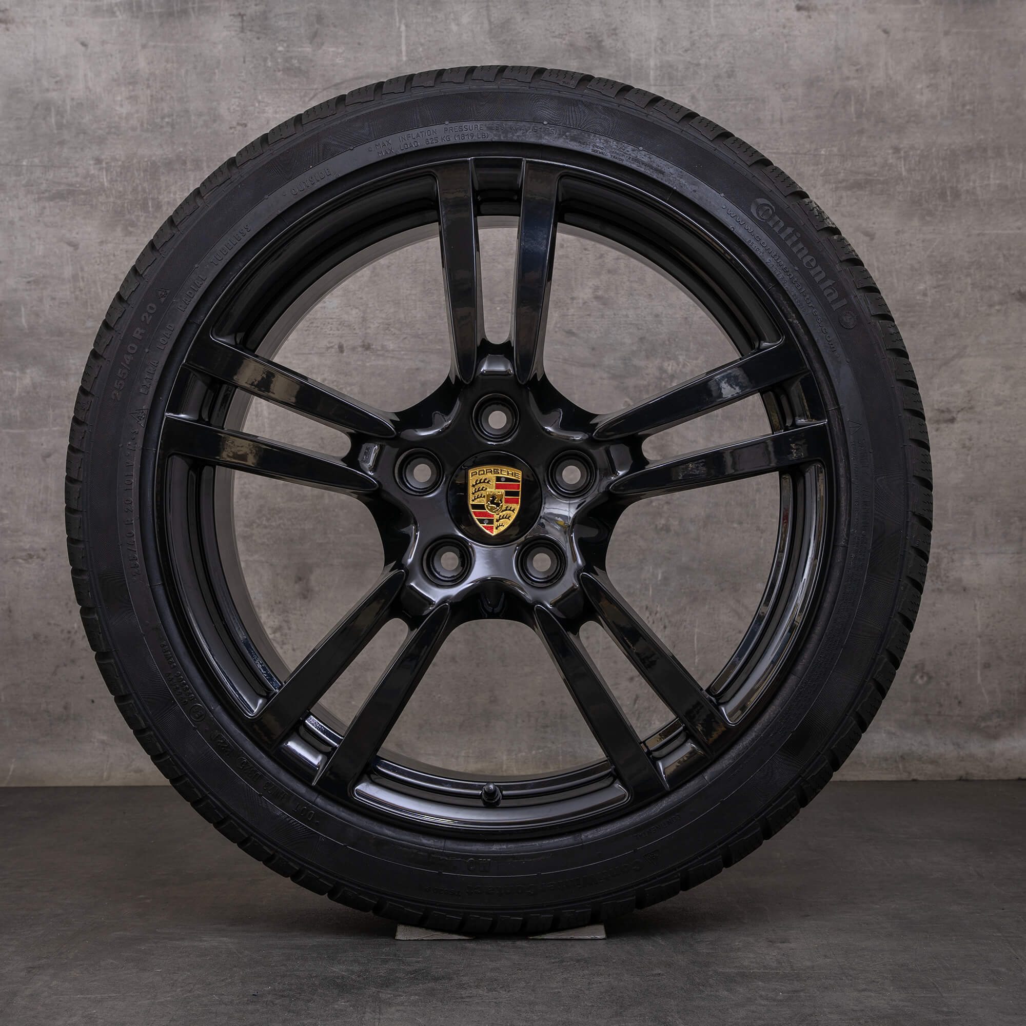Oryginalne koła zimowe Porsche Panamera 20 cali 970 felgi 97036217806 97036219204 czarny błyszczący