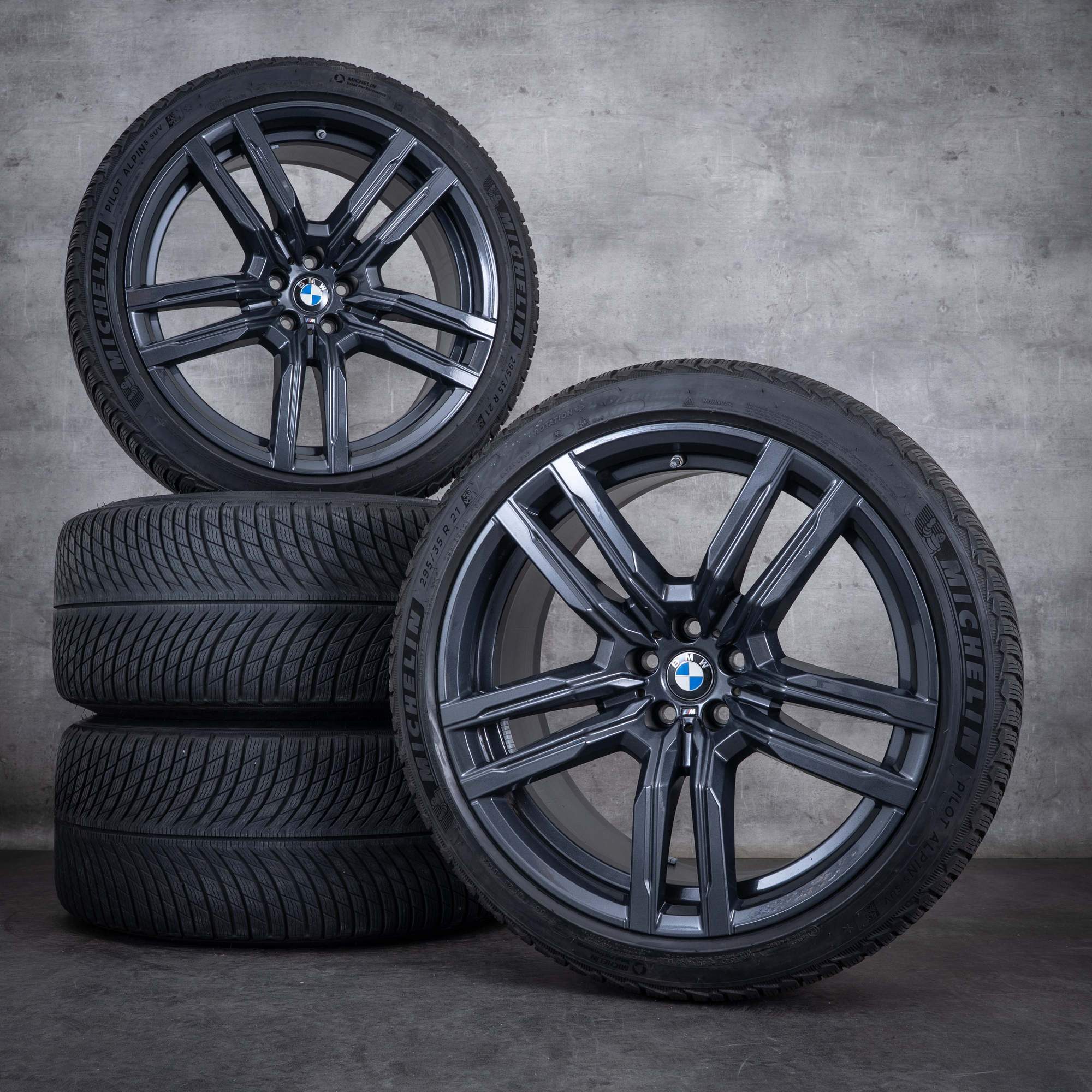 Alkuperäiset BMW X5M X6M talvirenkaat 21 tuuman F95 F96 vanteet styling 808 M 8090794 8090795 orbit harmaa kiiltävästi