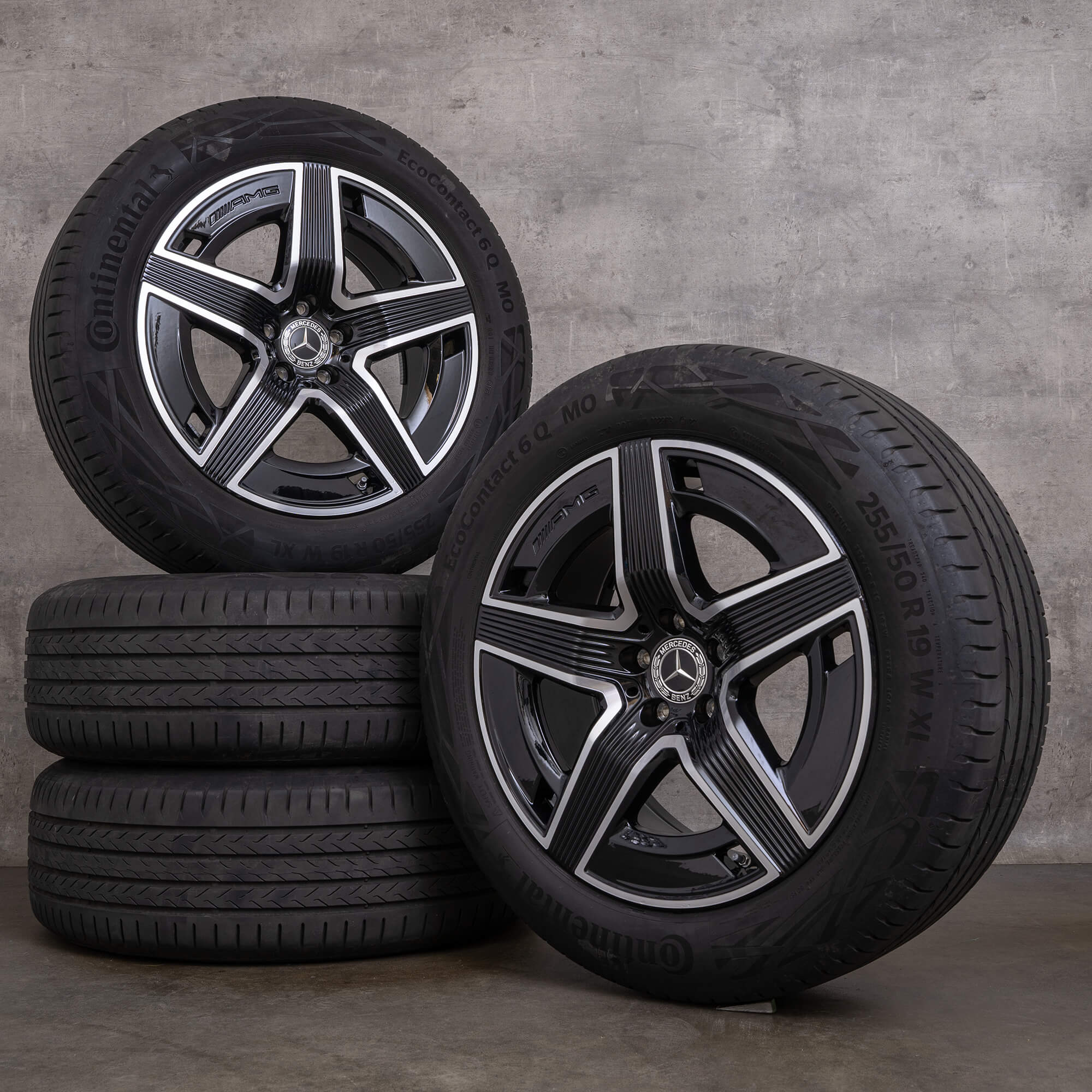 Originale Mercedes Benz GLC AMG fælge 19 tommer C254 X254 sommerhjul A2544010400 A2544010500 sort blank drejet