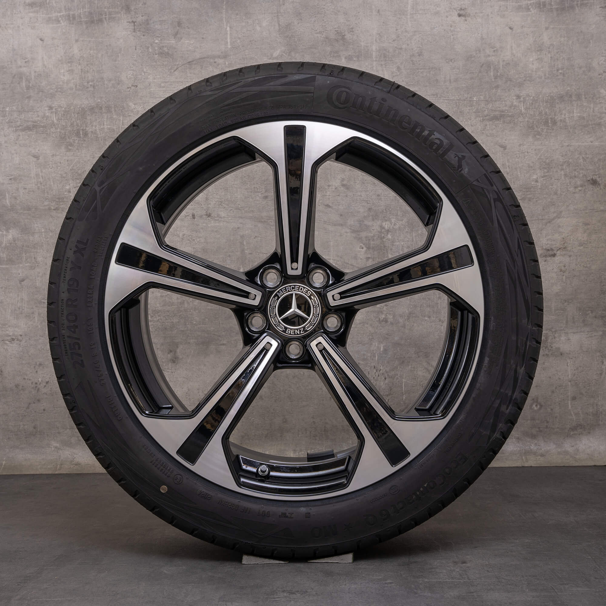 Originale Mercedes Benz E-Klasse hjul 19 tommer W214 S214 sommerhjul A2144013600 A2144013700 sort blank drejet