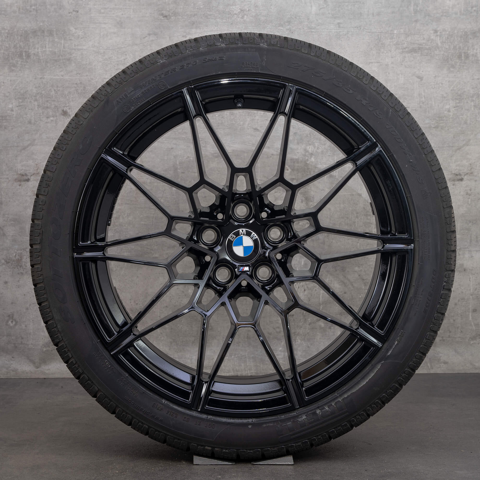 Oryginalne felgi zimowe BMW M2 M3 M4 19 20 cali G87 G80 G81 G82 G83 stylizacja 826 M czarny wysoki połysk