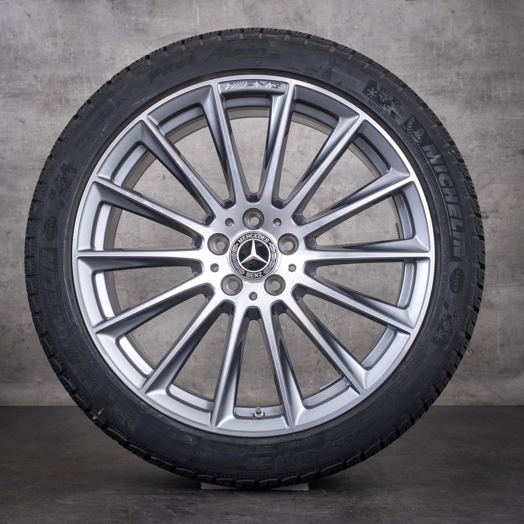 Jante originale Mercedes-Benz Clasa S AMG de iarnă 20 inch model W223 cod A2234011500 culoare „Himalaya Grey” jante diamantate