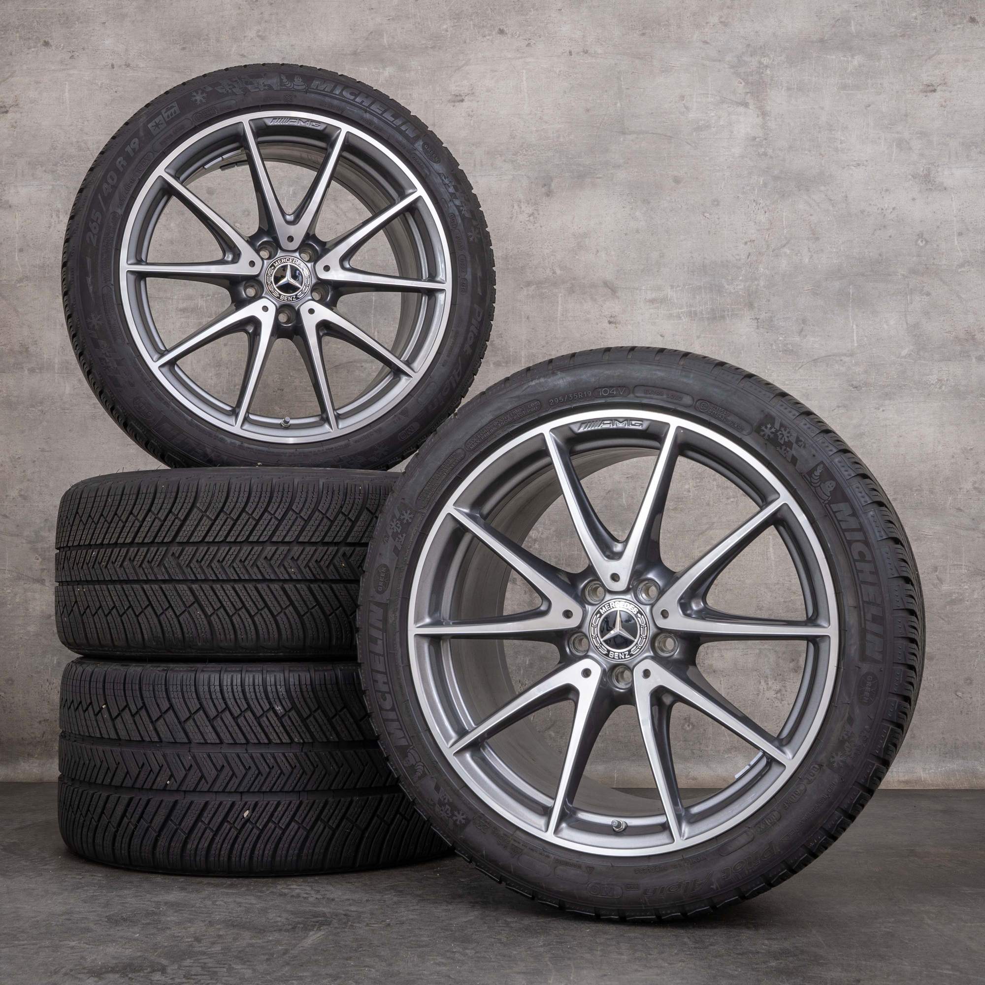 OEM Mercedes Benz E-Class E63 & S AMG winter wheels 19 inch W213 S213 Rim A2134012600 A2134012700 himalaya grey polisched