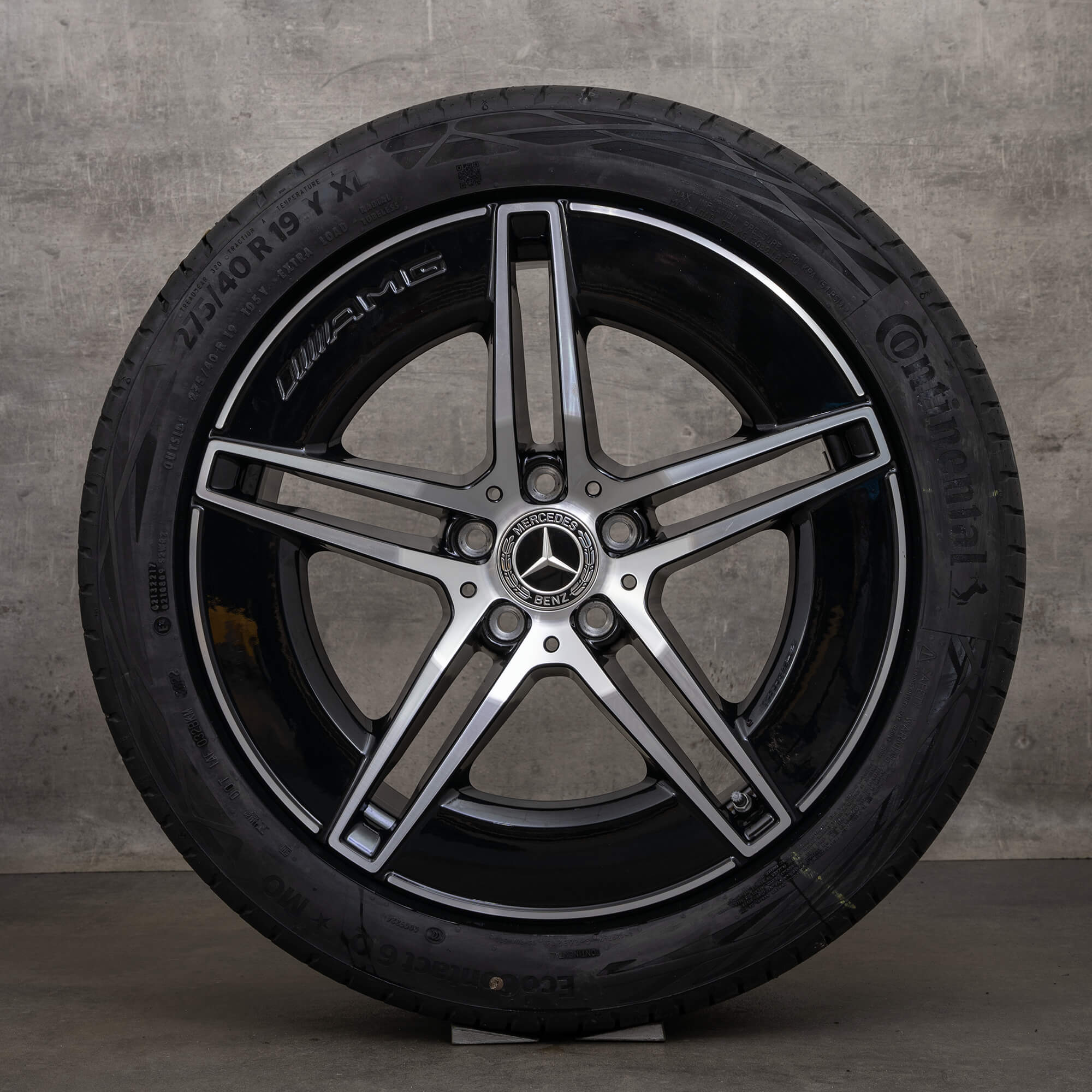 Originale Mercedes Benz E-Klasse AMG fælge 19 tommer W214 S214 sommerhjul A2144010300 A2144010400 sort højglans