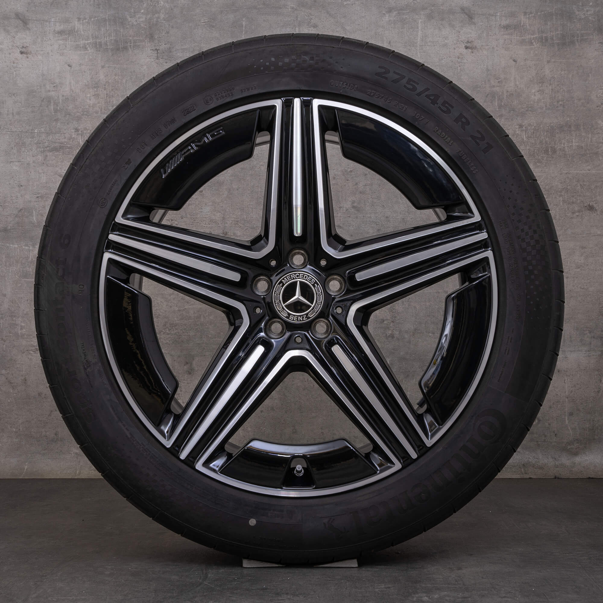 Oryginalne koła zimowe Mercedes Benz GLE AMG 21 cali V167 C167 Felgi A1674014301 A1674014401 czarne Polerowane