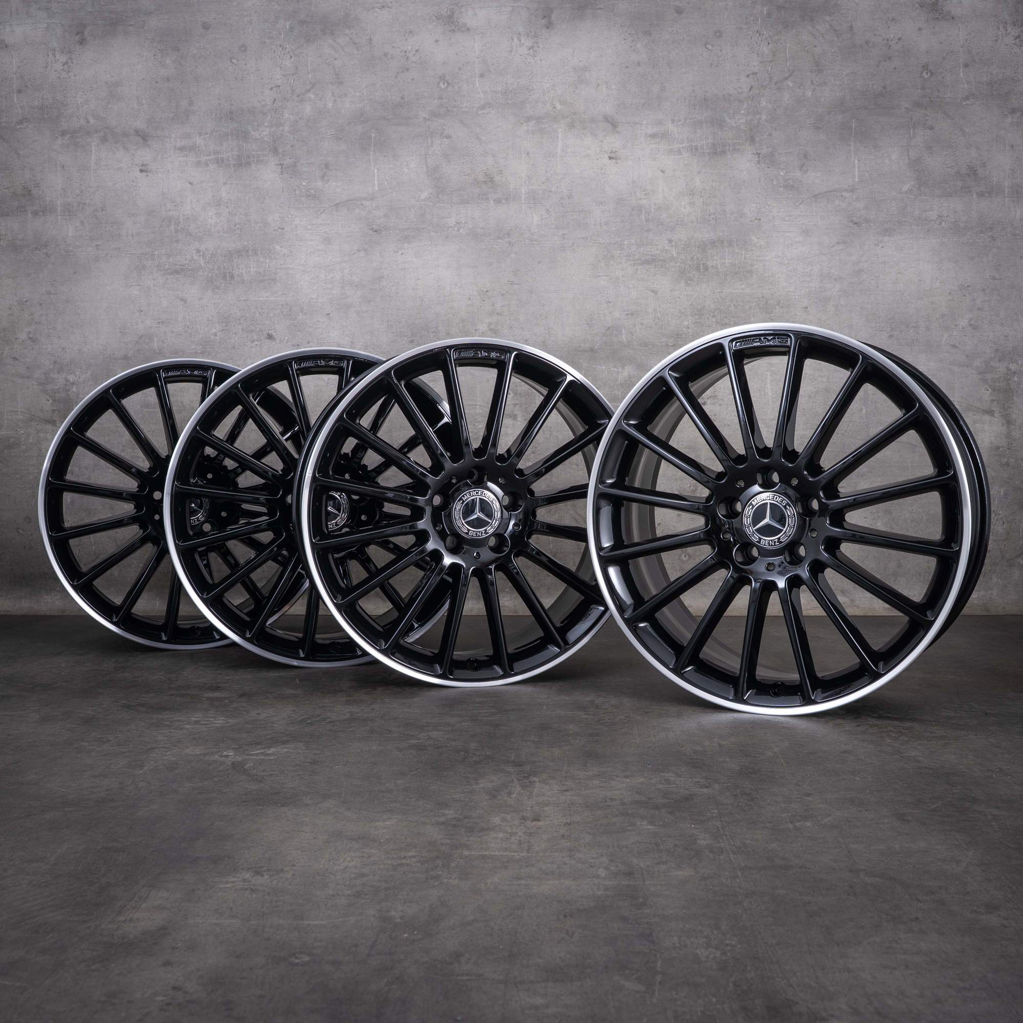 Oryginalne felgi Mercedes-Benz Klasy C C63 AMG 19 cali W204 S204 C204 A2044014802 A2044014902 czarne z diamond cut NOWE