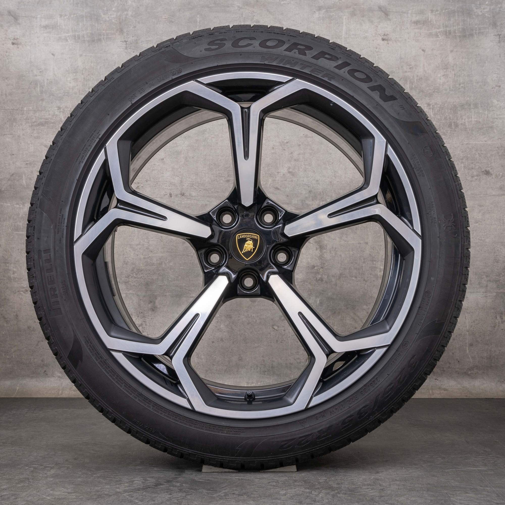 Oryginał Lamborghini Urus koła zimowe 22 cale felgi 4ML601025P 4ML0601025Q czarne polerowane