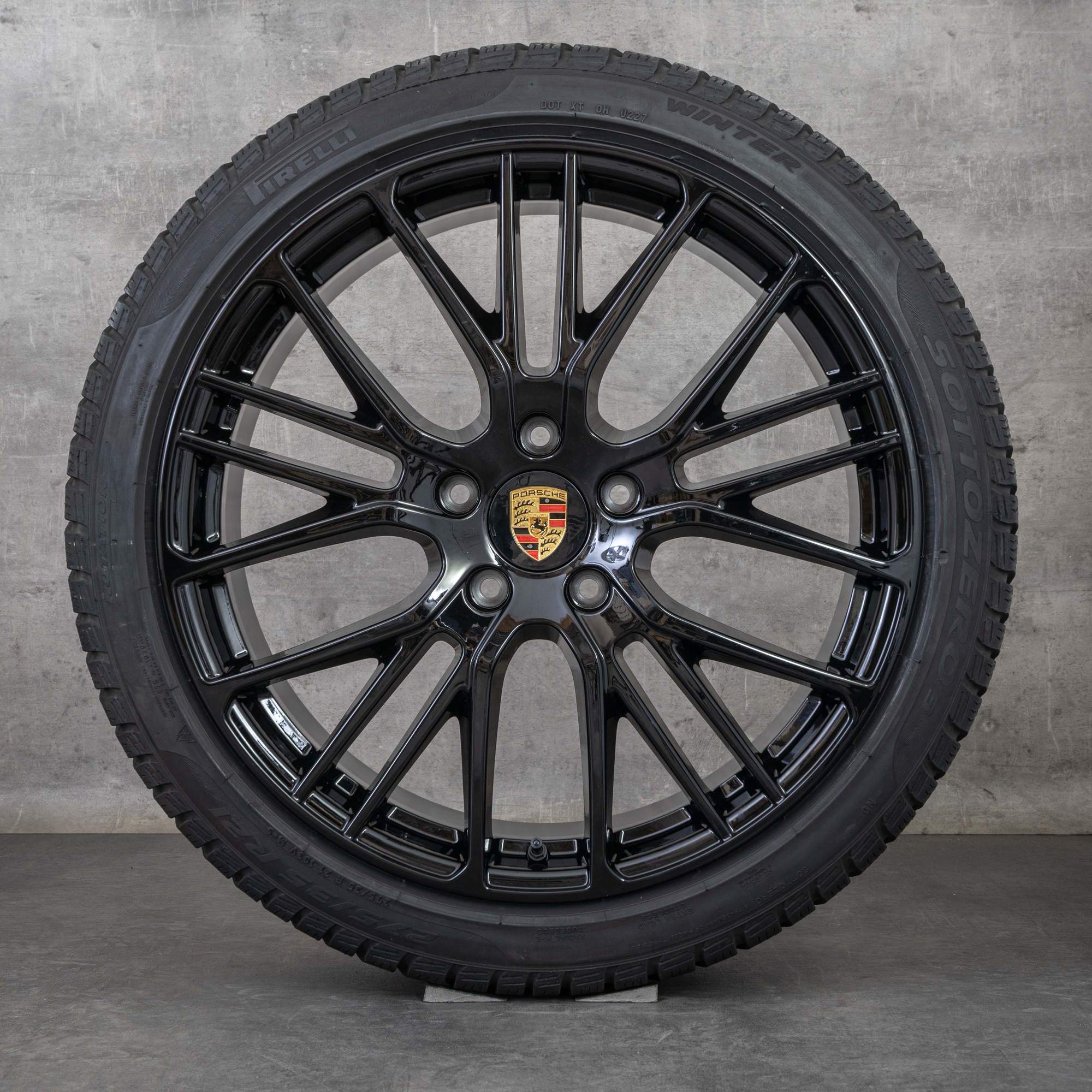 Oryginał Porsche Panamera 971 koła zimowe 21 cali felgi 971601025AP 971698025D czarny błyszczący