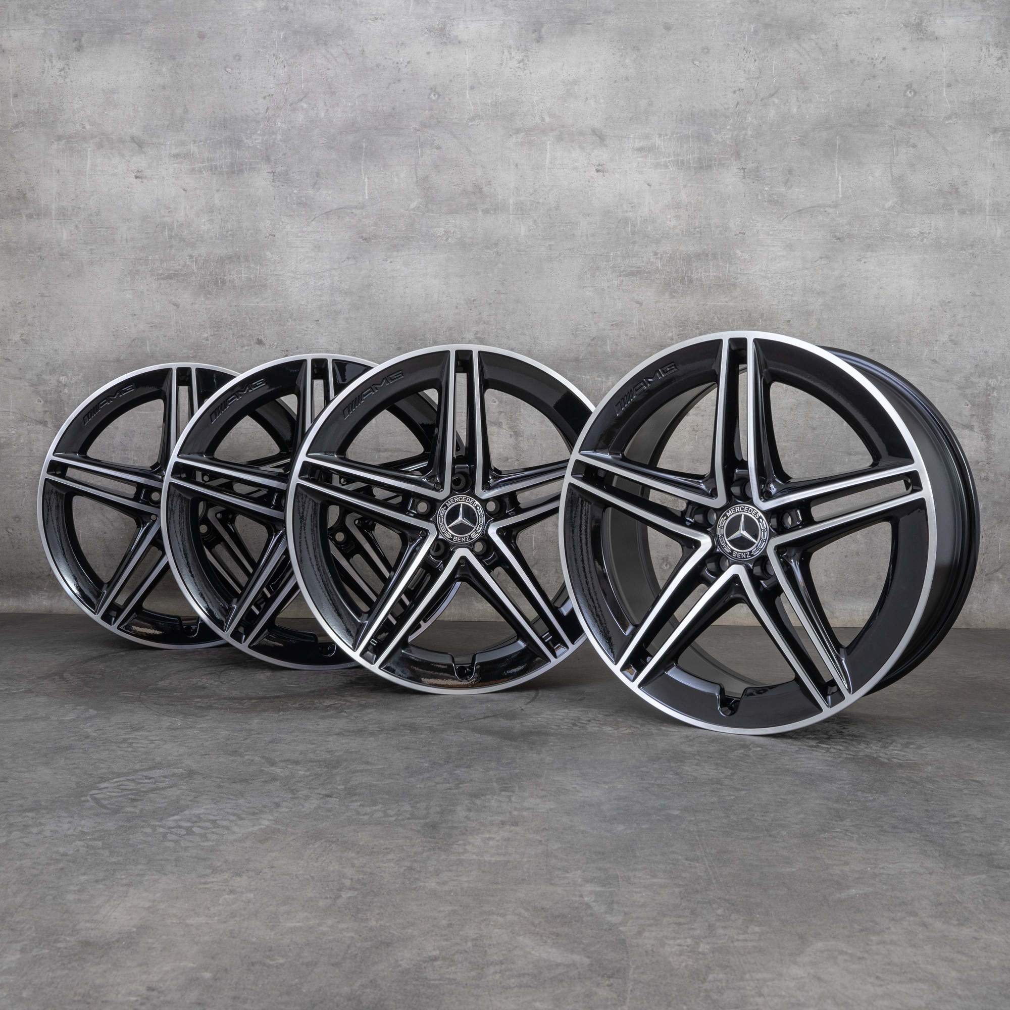 OEM Mercedes Benz C-Class C63 & S AMG Rims 19 inch W205 S205 A2054010501 A2054010601 black polisched NEW
