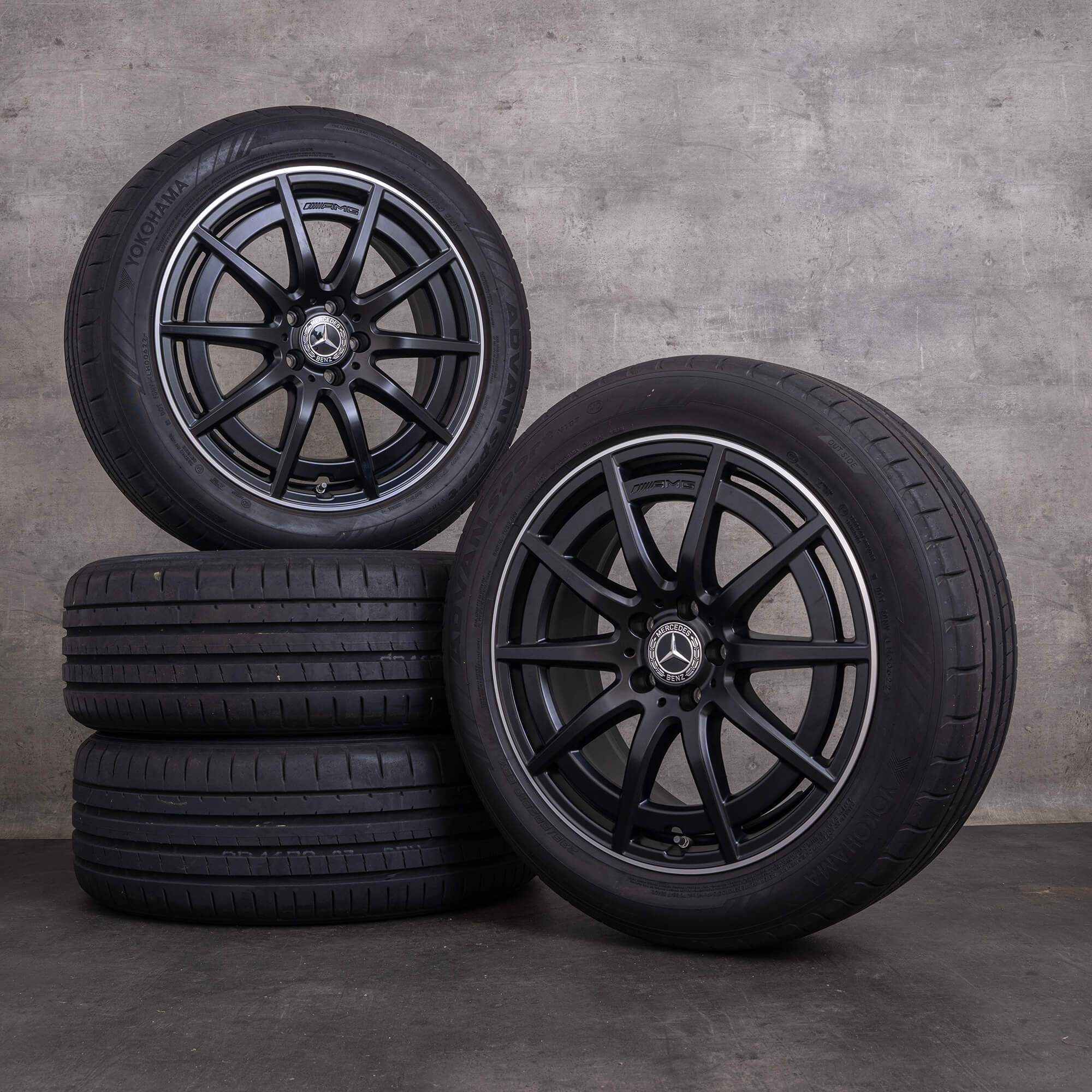 Alkuperäiset Mercedes Benz GLA GLB 35 45 S 4Matic AMG vanteet 19 tuuman H247 X247 kesäpyörät A2474011900 musta matta kiillotettu