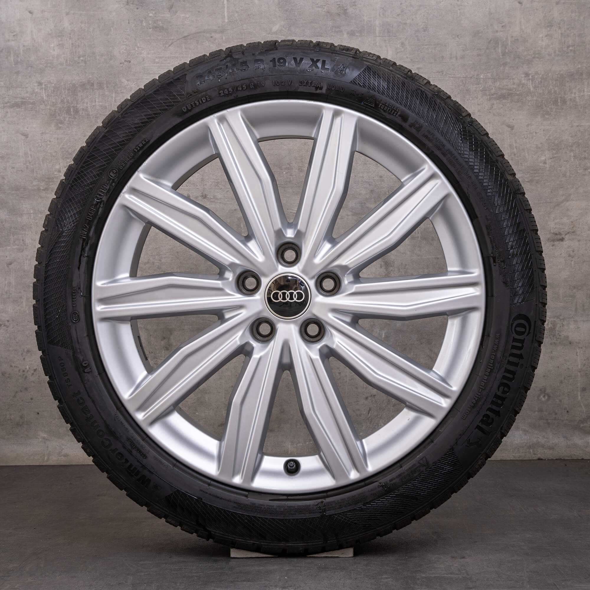 Original Audi A6 S6 jante vară 19 inch 4K C8 4K0601025M design dinamic argint lucios