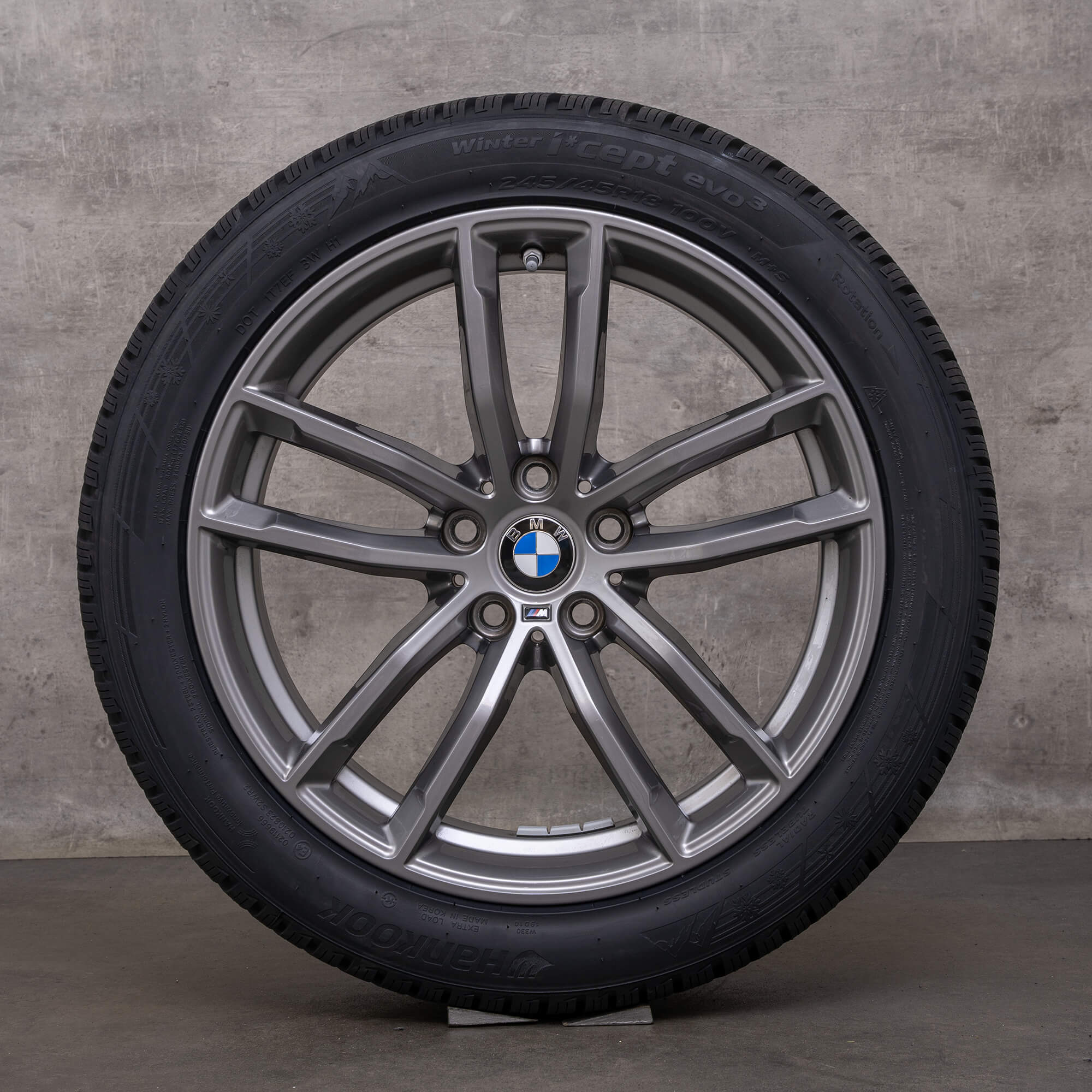 Original BMW 5er Winterräder 18 Zoll G30 G31 Felgen Styling 662 M 8093405 8093406 ferricgrey